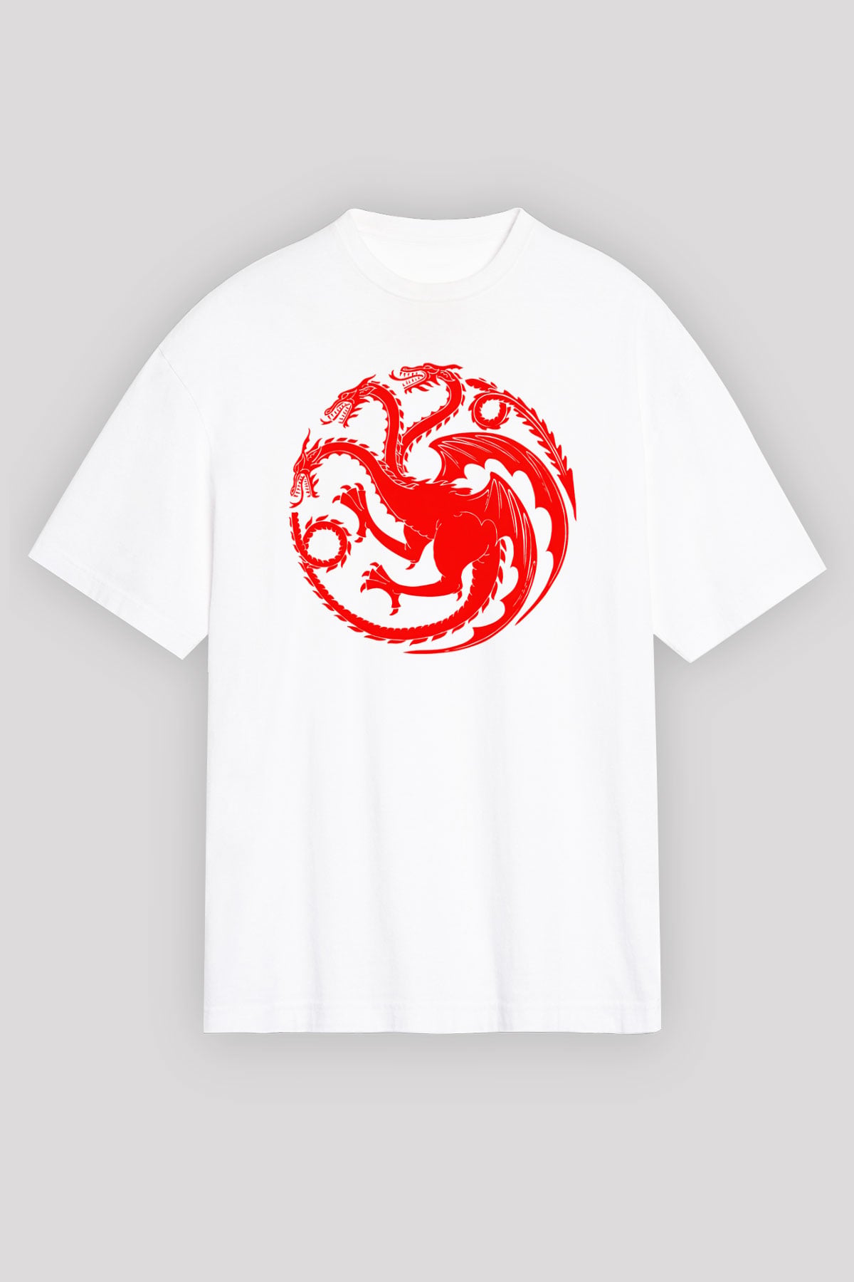 Game of Thrones Beyaz Unisex Oversize Tişört T-Shirt