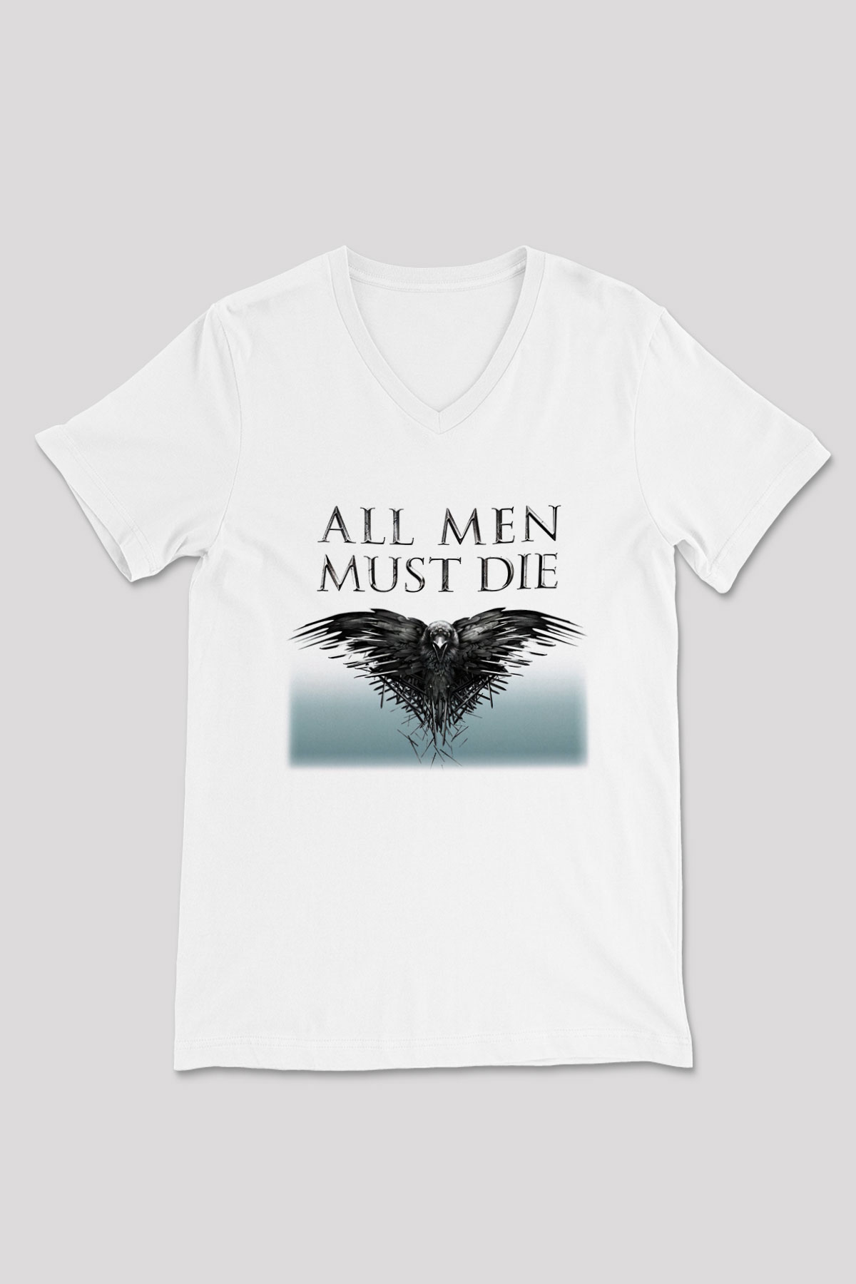 Game of Thrones Beyaz Unisex V Yaka Tişört T-Shirt