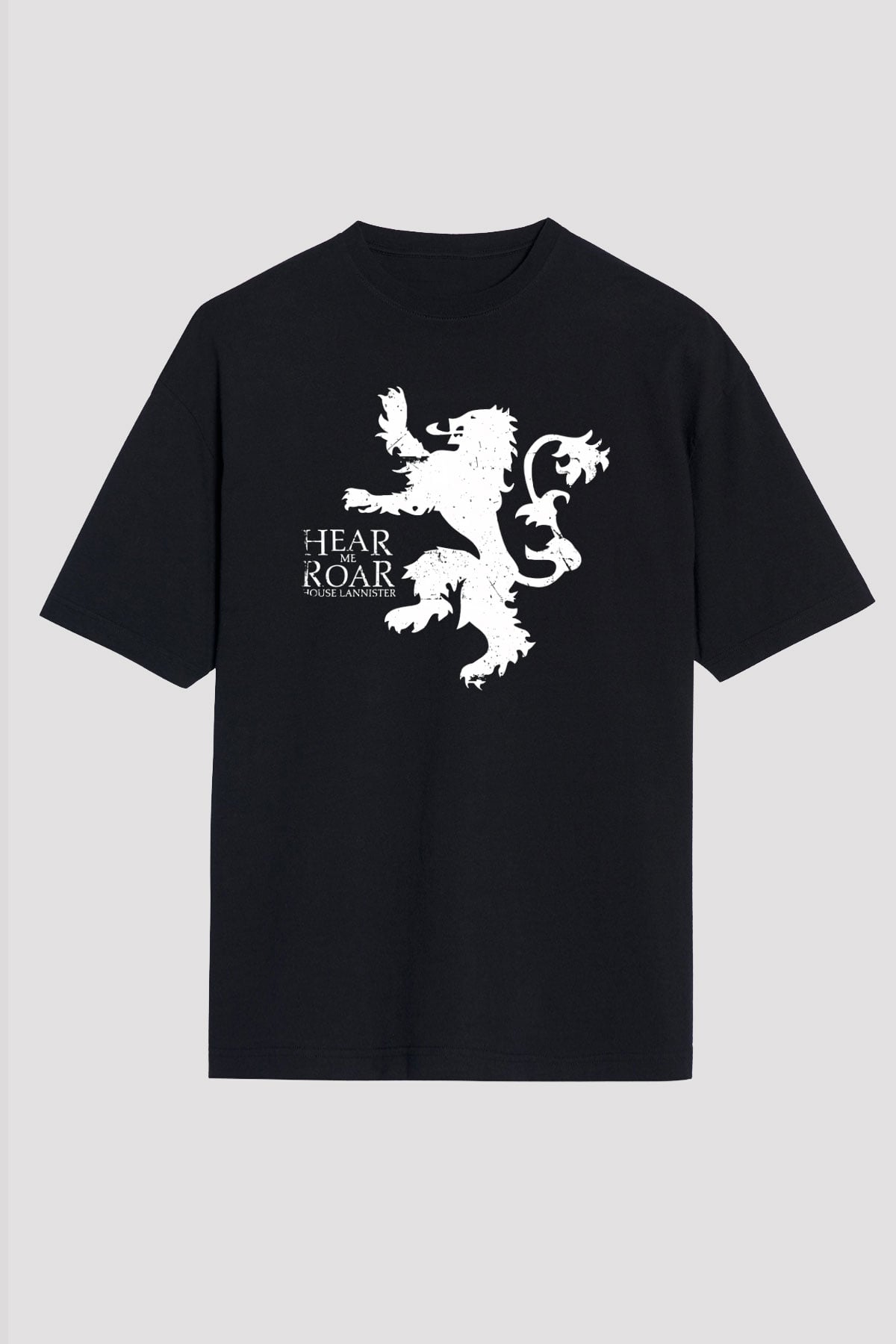 Game of Thrones Siyah Unisex Oversize Tişört T-Shirt
