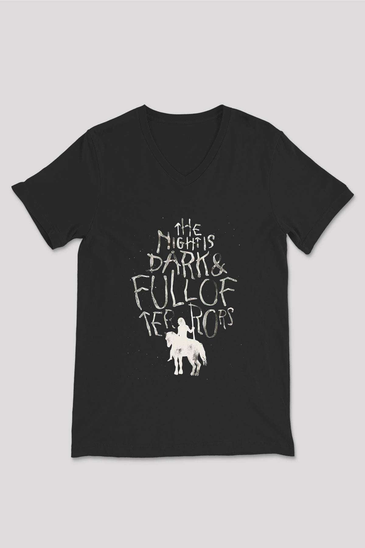 Game of Thrones Siyah Unisex V Yaka Tişört T-Shirt