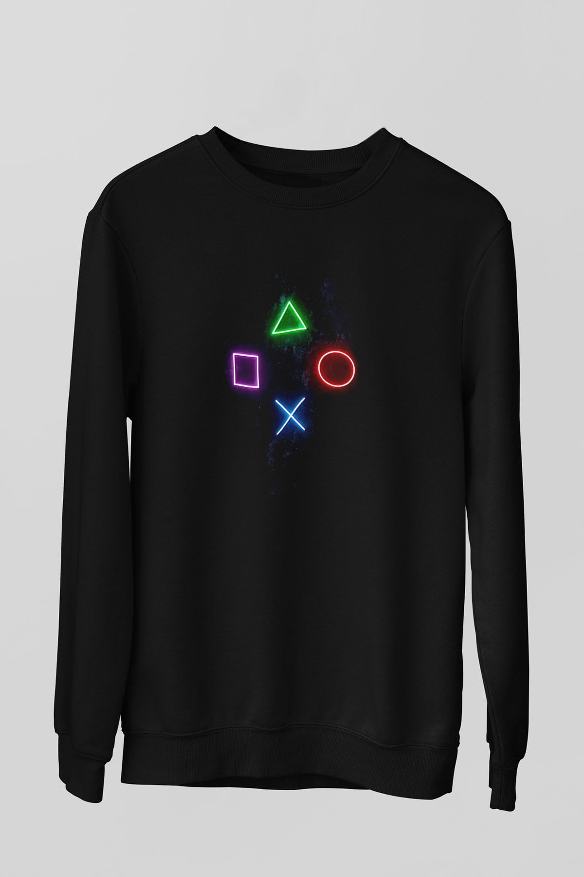 Game Temalı Baskılı Unisex Siyah  Sweatshirt