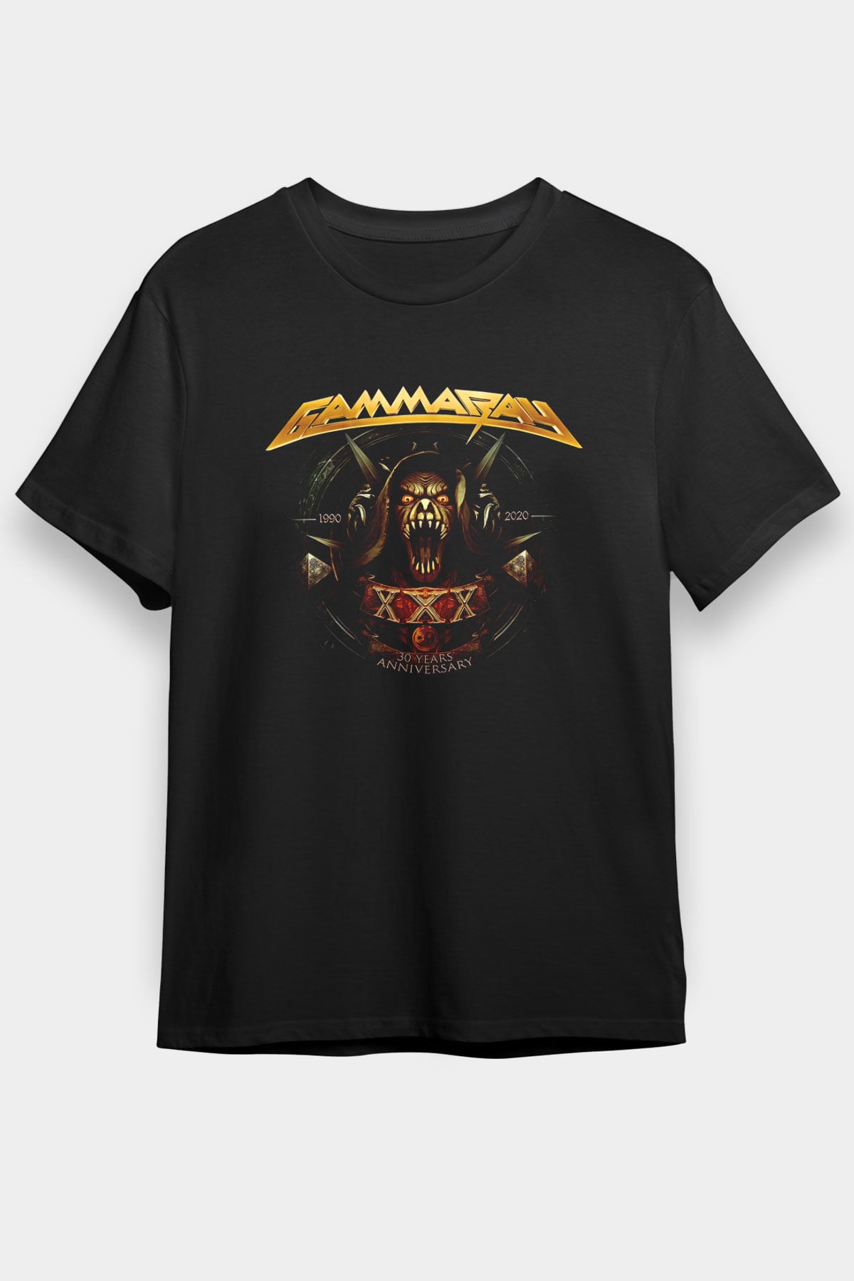 Gammaray Baskılı Unisex Siyah Tişört - Tshirt
