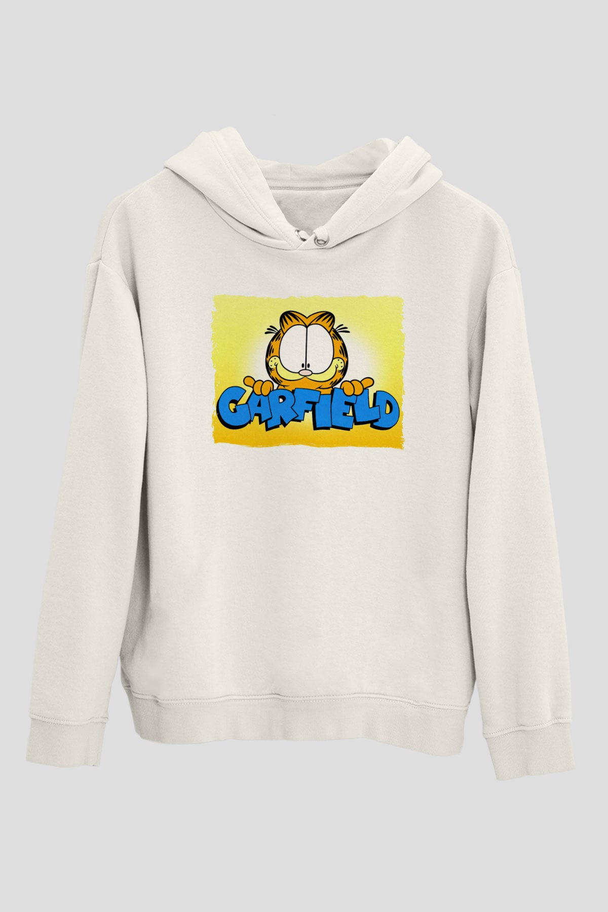 Garfield Beyaz Unisex Hoodie
