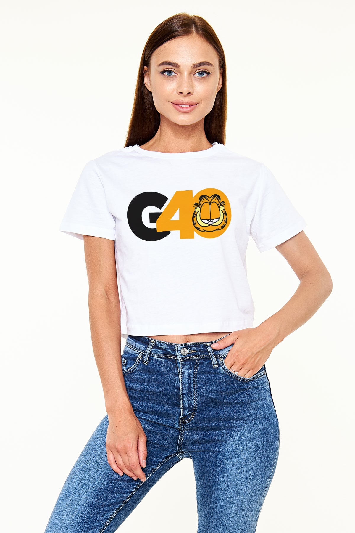 Garfield Beyaz Unisex Oversize Tişört