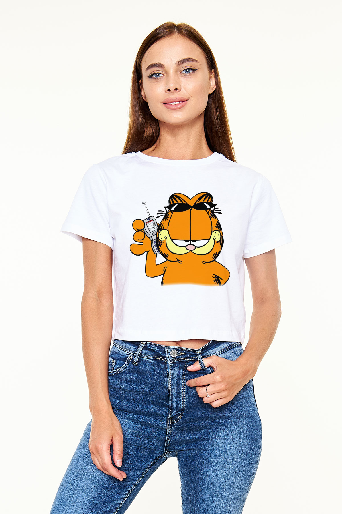 Garfield Beyaz Unisex Oversize Tişört
