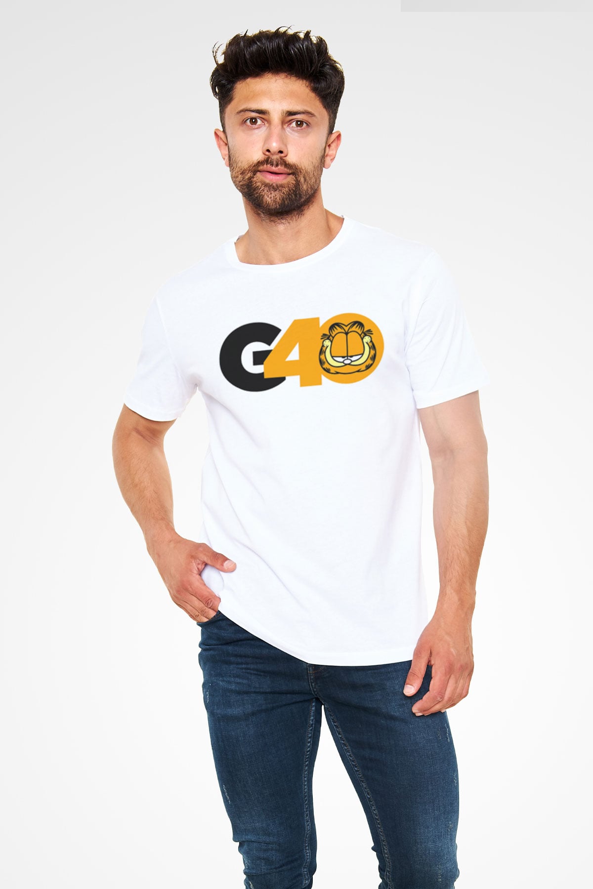 Garfield Beyaz Unisex Tişört