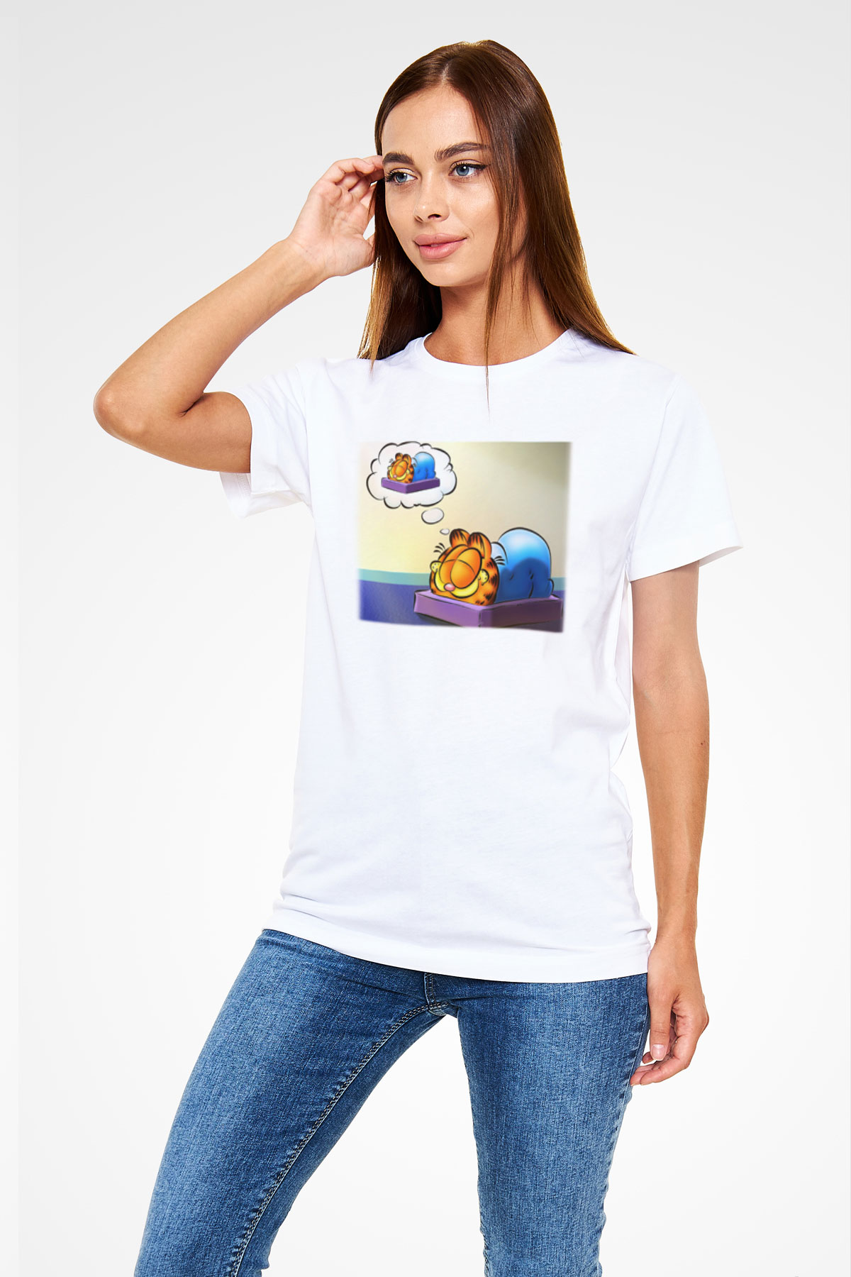 Garfield Beyaz Unisex Tişört