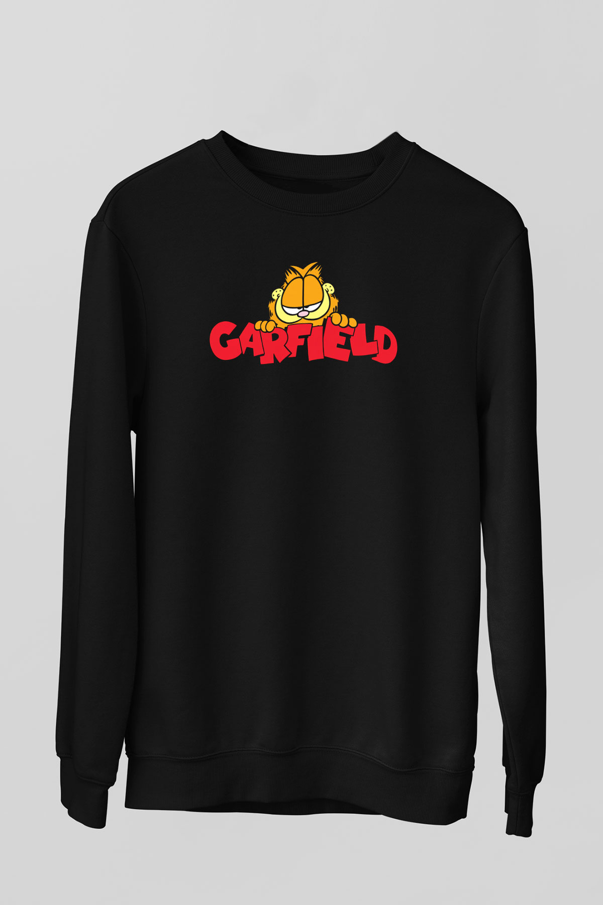 Garfield Siyah Unisex Sweatshirt