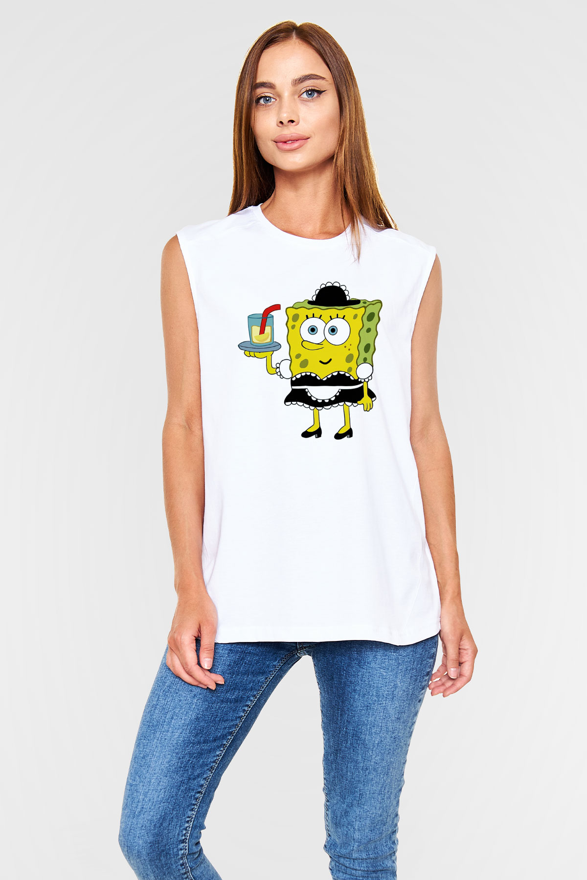 Garson Beyaz Unisex Kolsuz Tişört