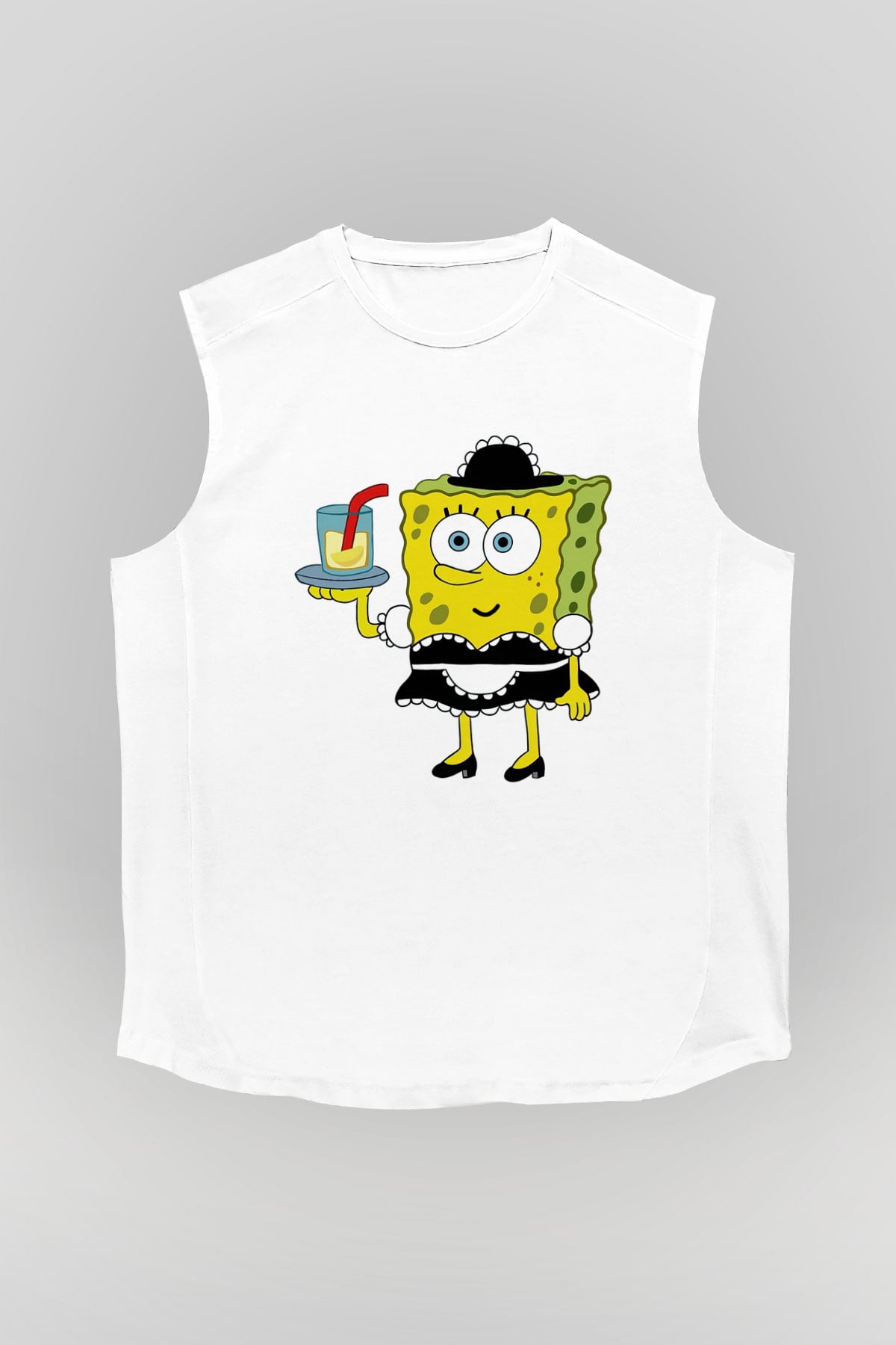 Garson Beyaz Unisex Kolsuz Tişört