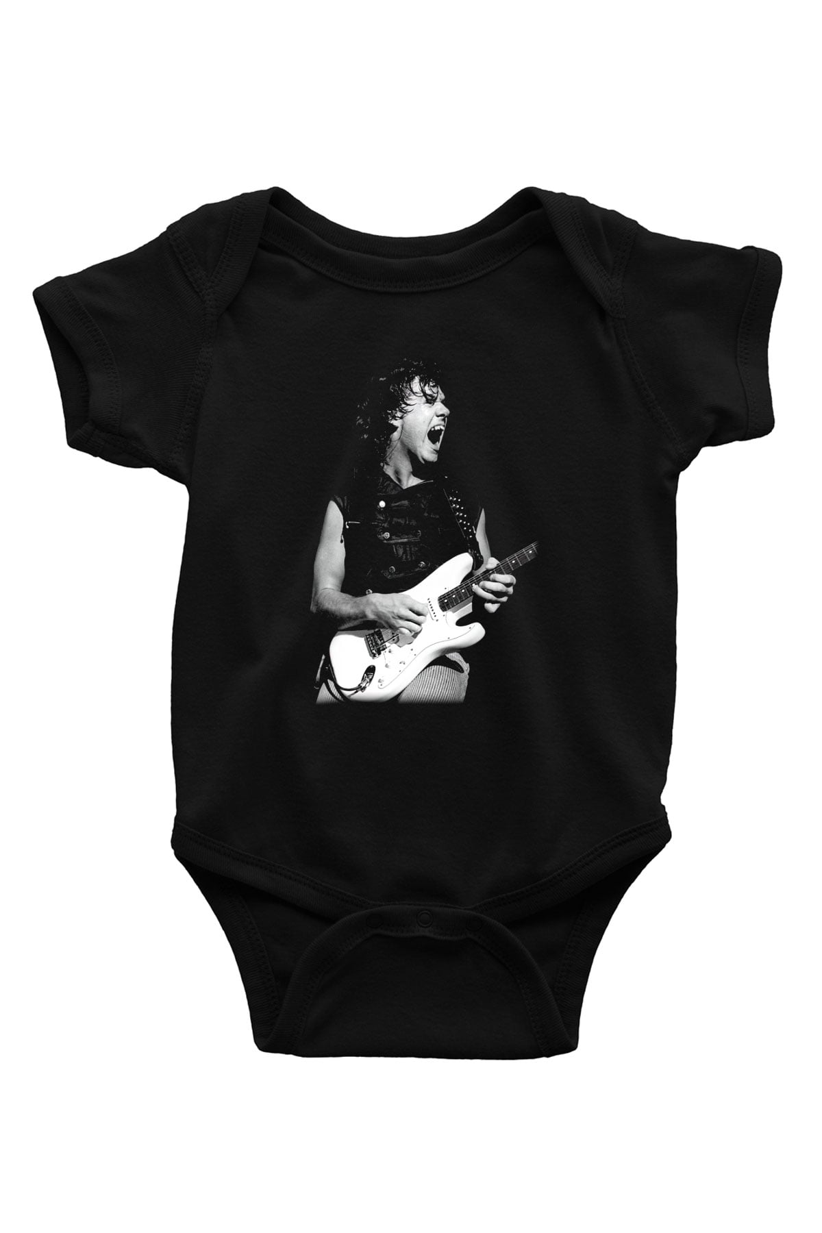 Gary Moore Baskılı Siyah Bebek Body - Zıbın