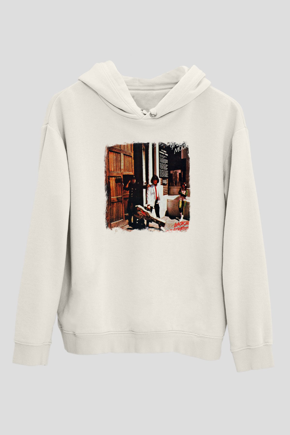 Gary Moore Baskılı Unisex Beyaz Hoodie