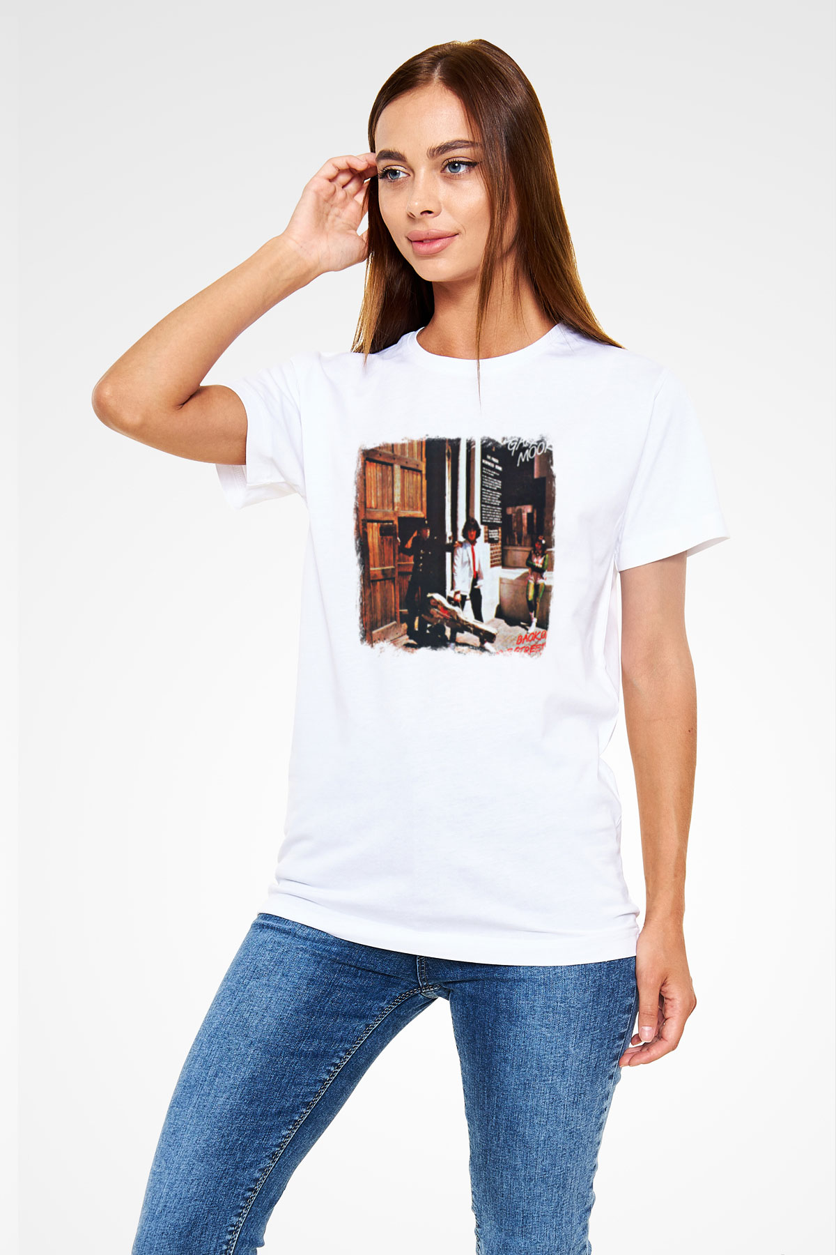 Gary Moore Baskılı Unisex Beyaz Tişört