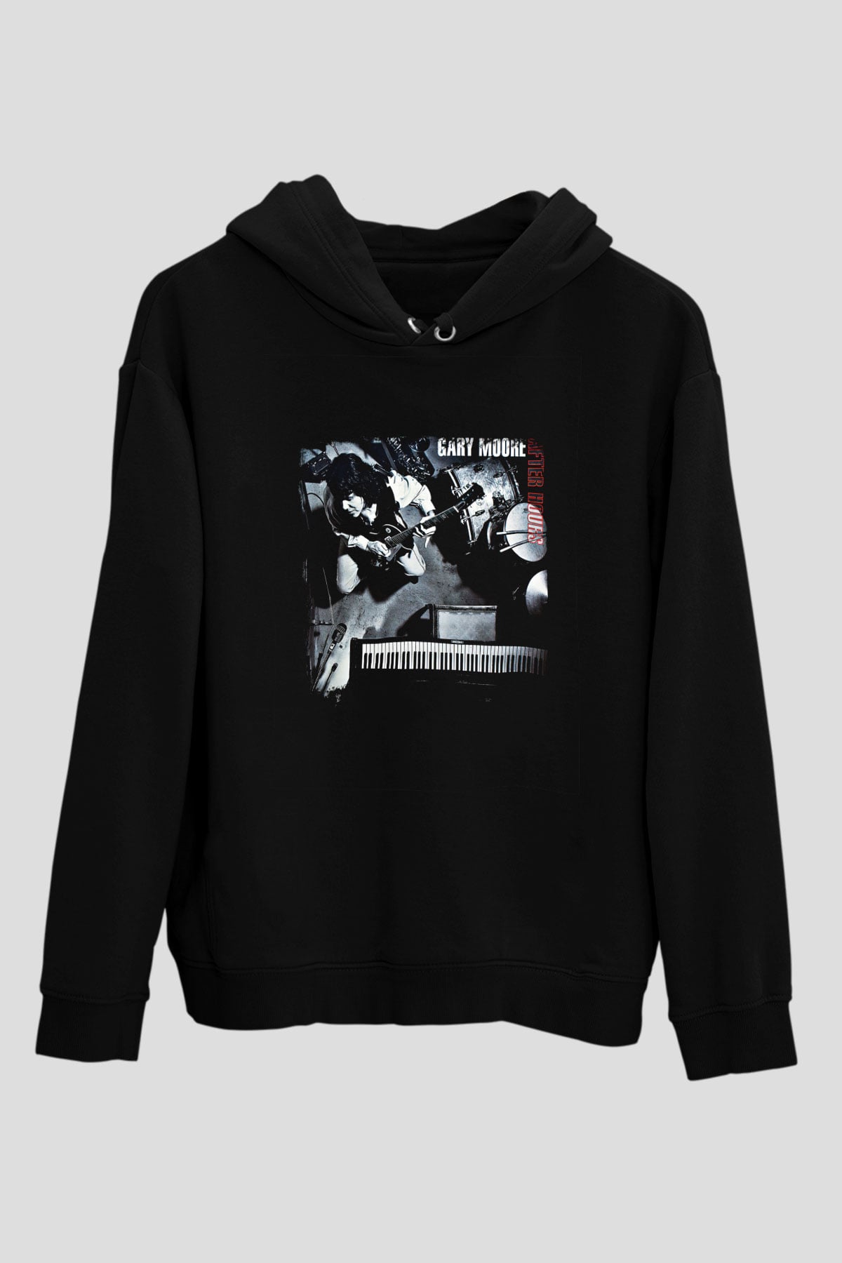 Gary Moore Baskılı Unisex Siyah Hoodie