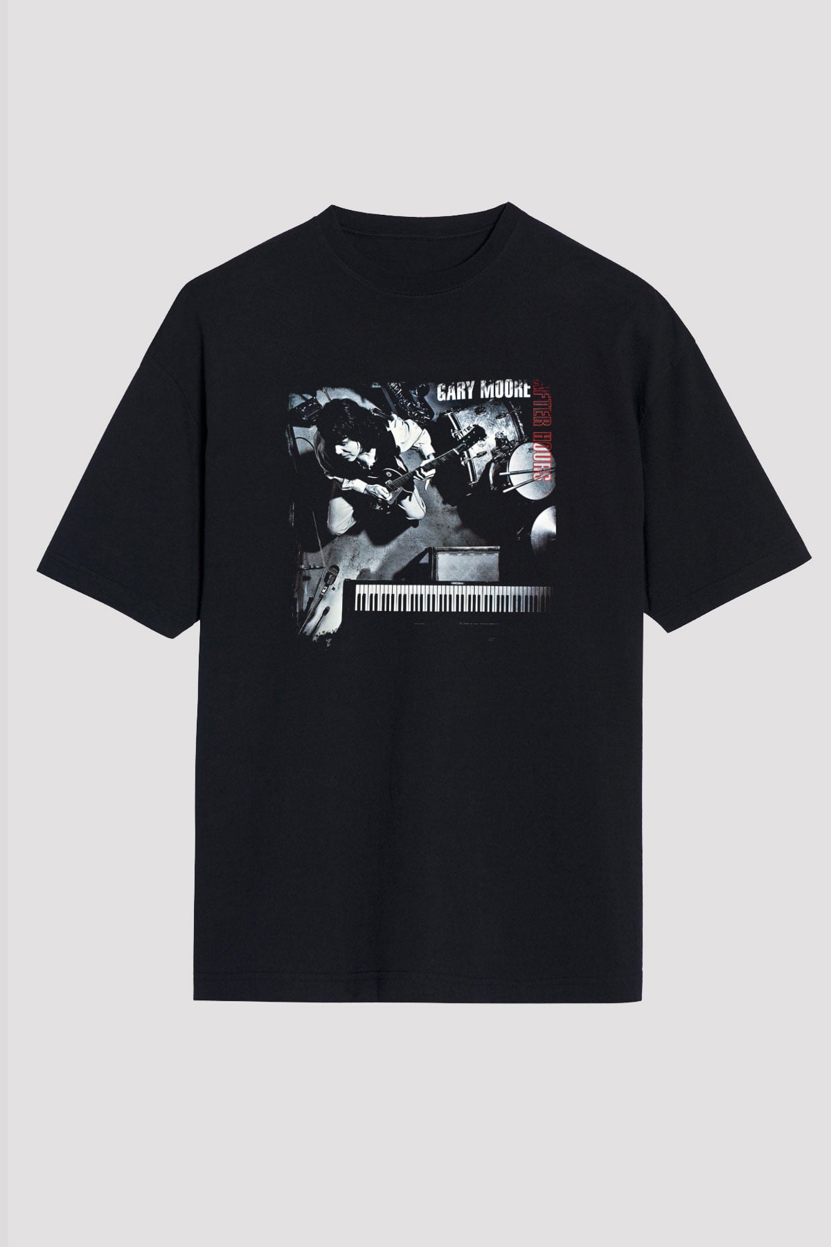 Gary Moore Baskılı Unisex Siyah Oversize Tişört