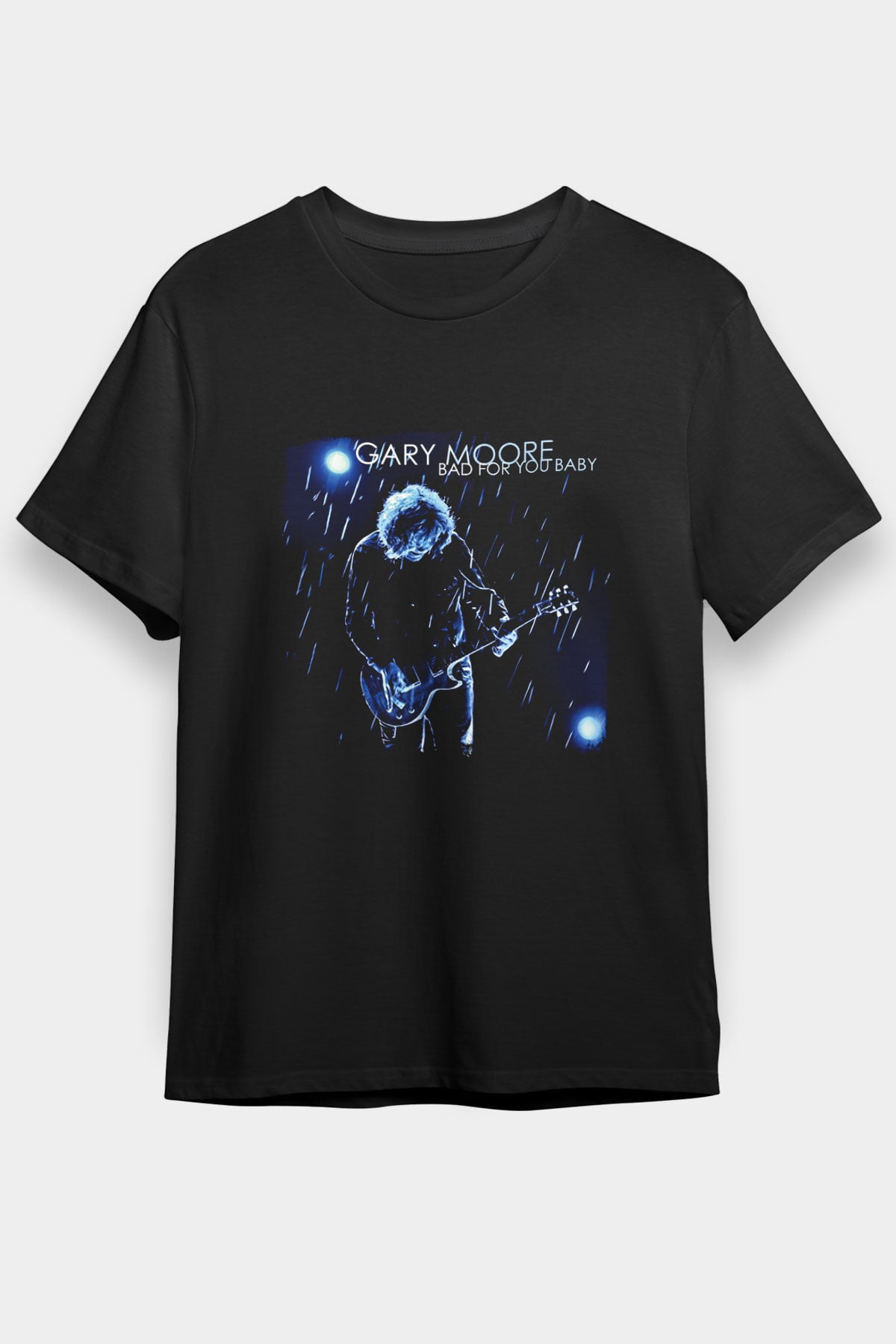 Gary Moore Baskılı Unisex Siyah Tişört