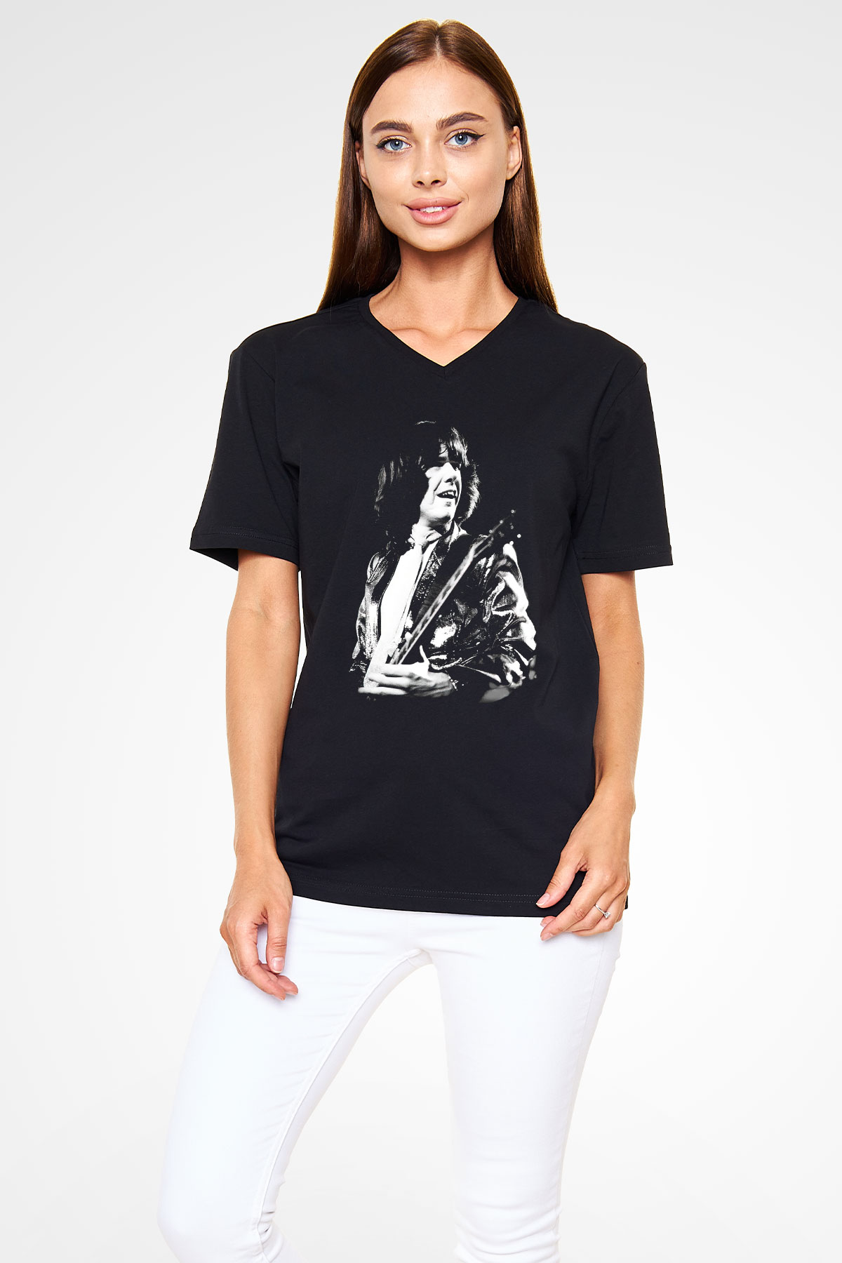 Gary Moore Siyah Unisex V Yaka Tişört T-Shirt