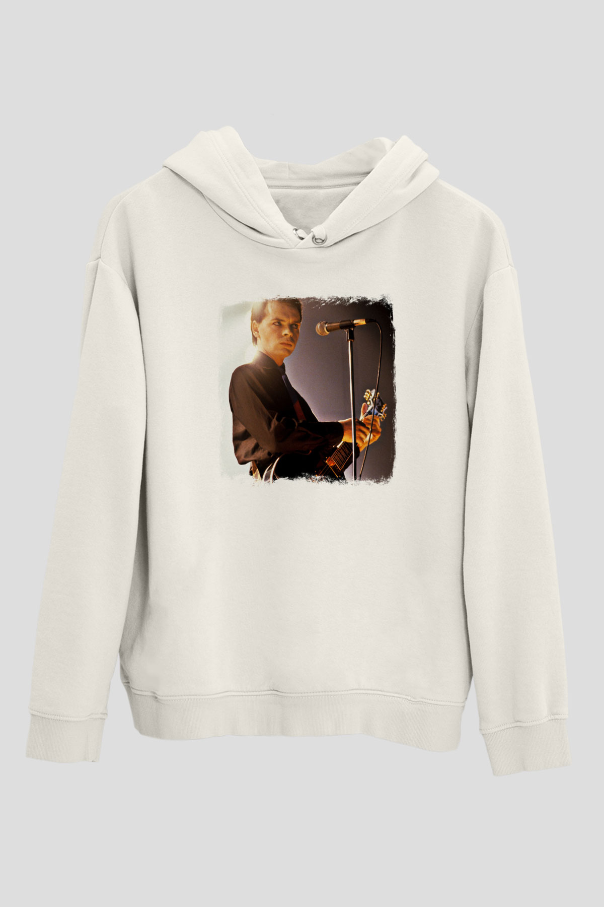 Gary Numan Baskılı Unisex Beyaz Hoodie