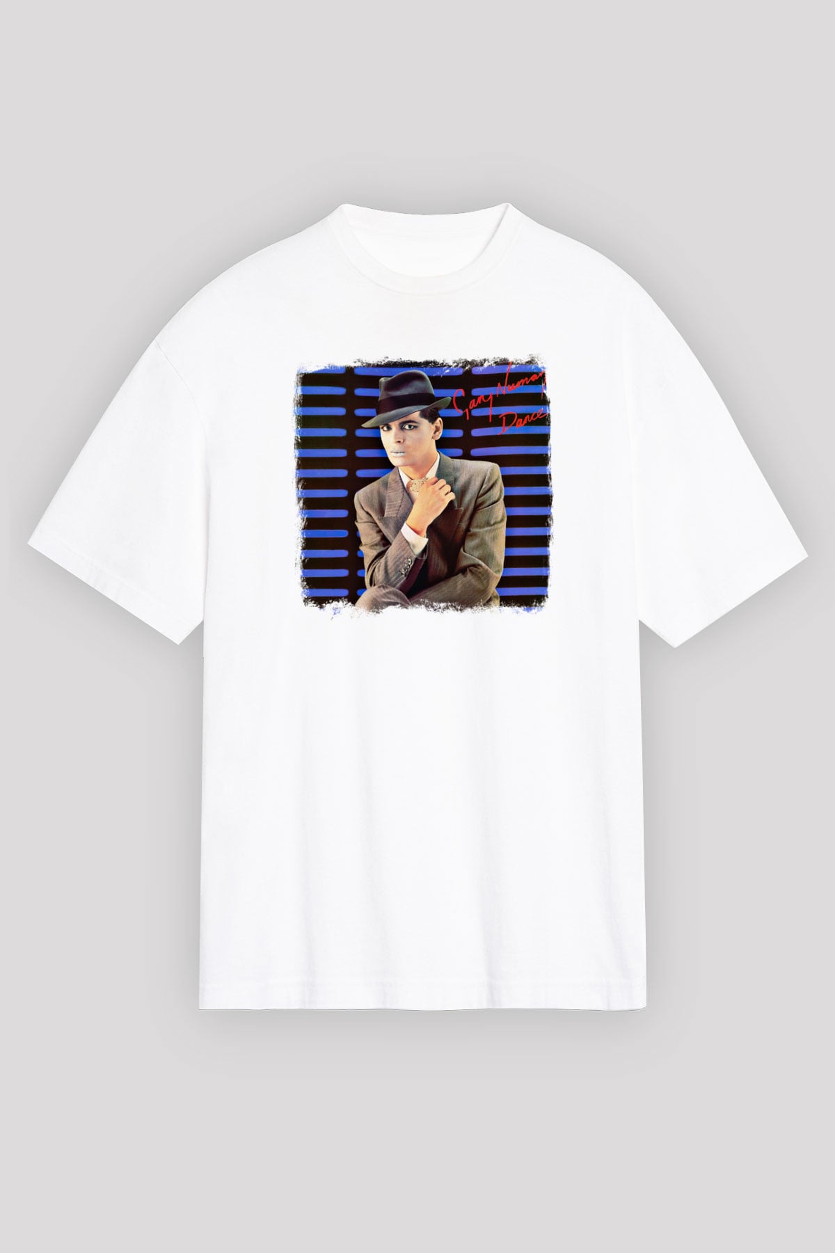 Gary Numan Baskılı Unisex Beyaz Oversize Tişört