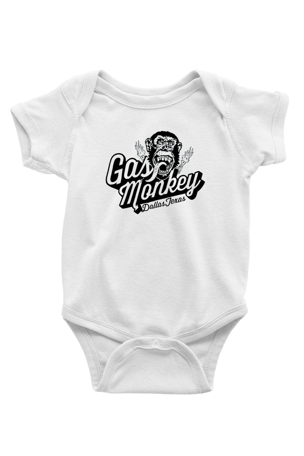 Gas Monkey Garage Baskılı Beyaz Unisex Bebek Body - Zıbın
