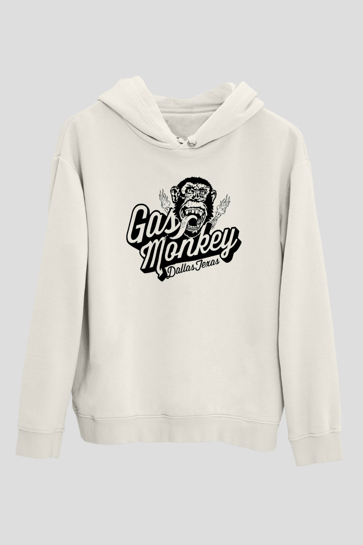Gas Monkey Garage Beyaz Unisex Kapşonlu Sweatshirt