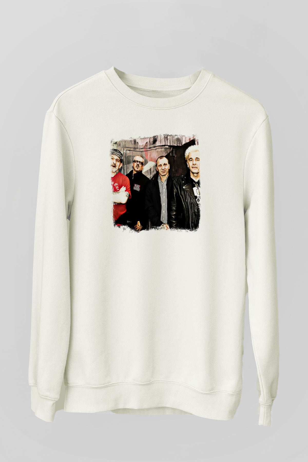 GBH Baskılı Unisex Beyaz Sweatshirt