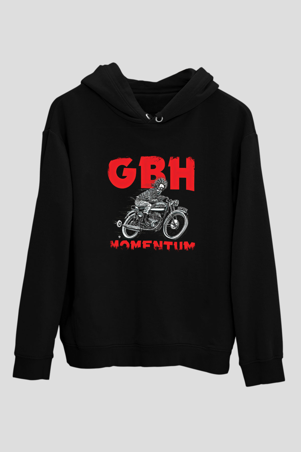 GBH Baskılı Unisex Siyah Hoodie