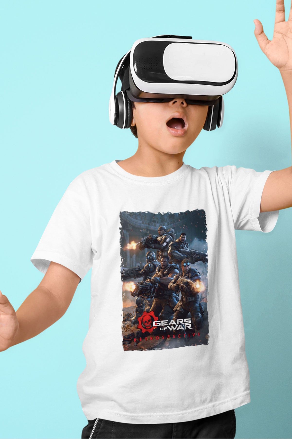 Gears of War Beyaz Unisex Çocuk Tişört
