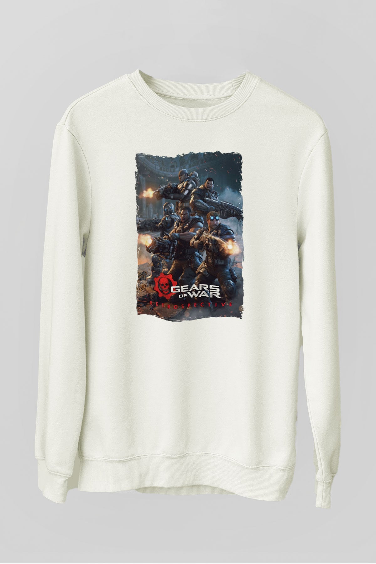Gears of War Beyaz Unisex Sweatshirt