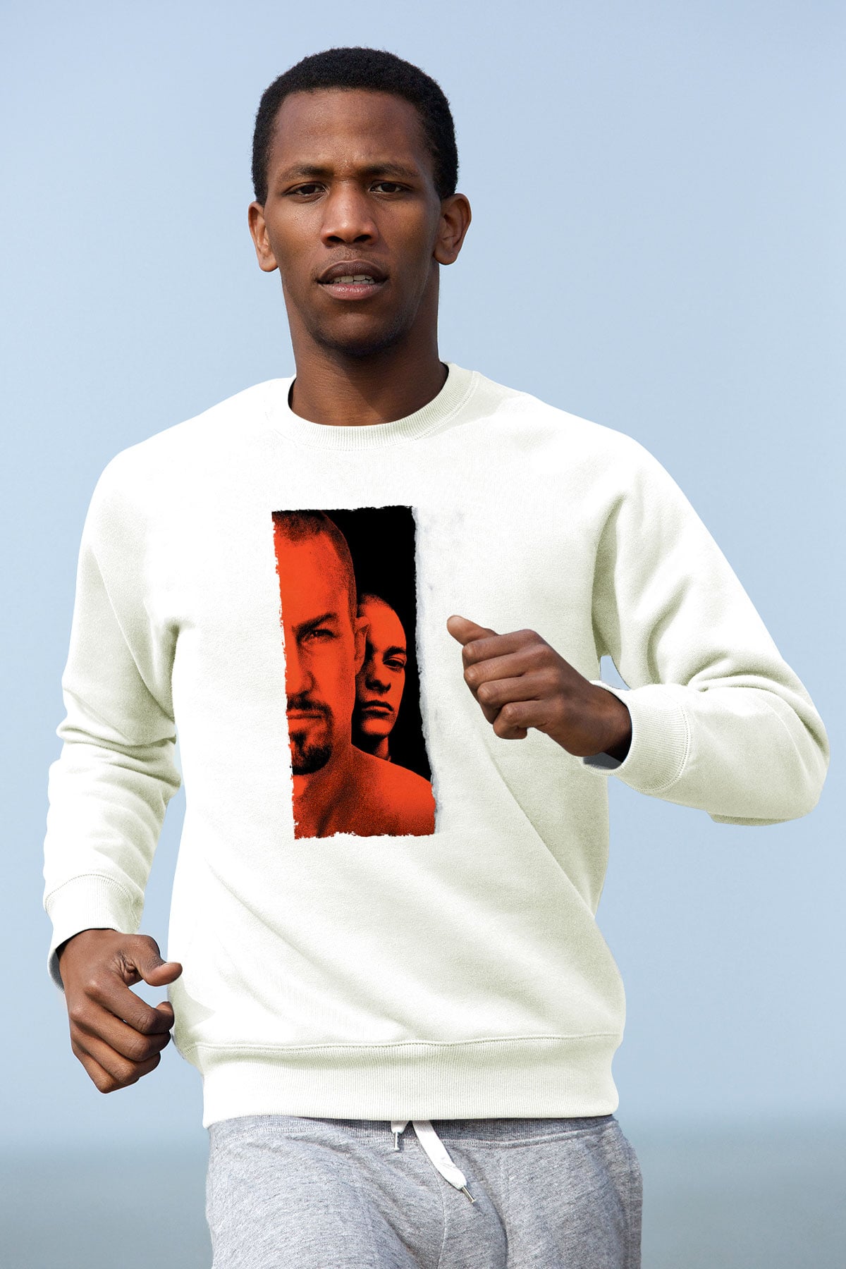 Geçmişin Gölgesinde - American History X Baskılı Beyaz Sweatshirt