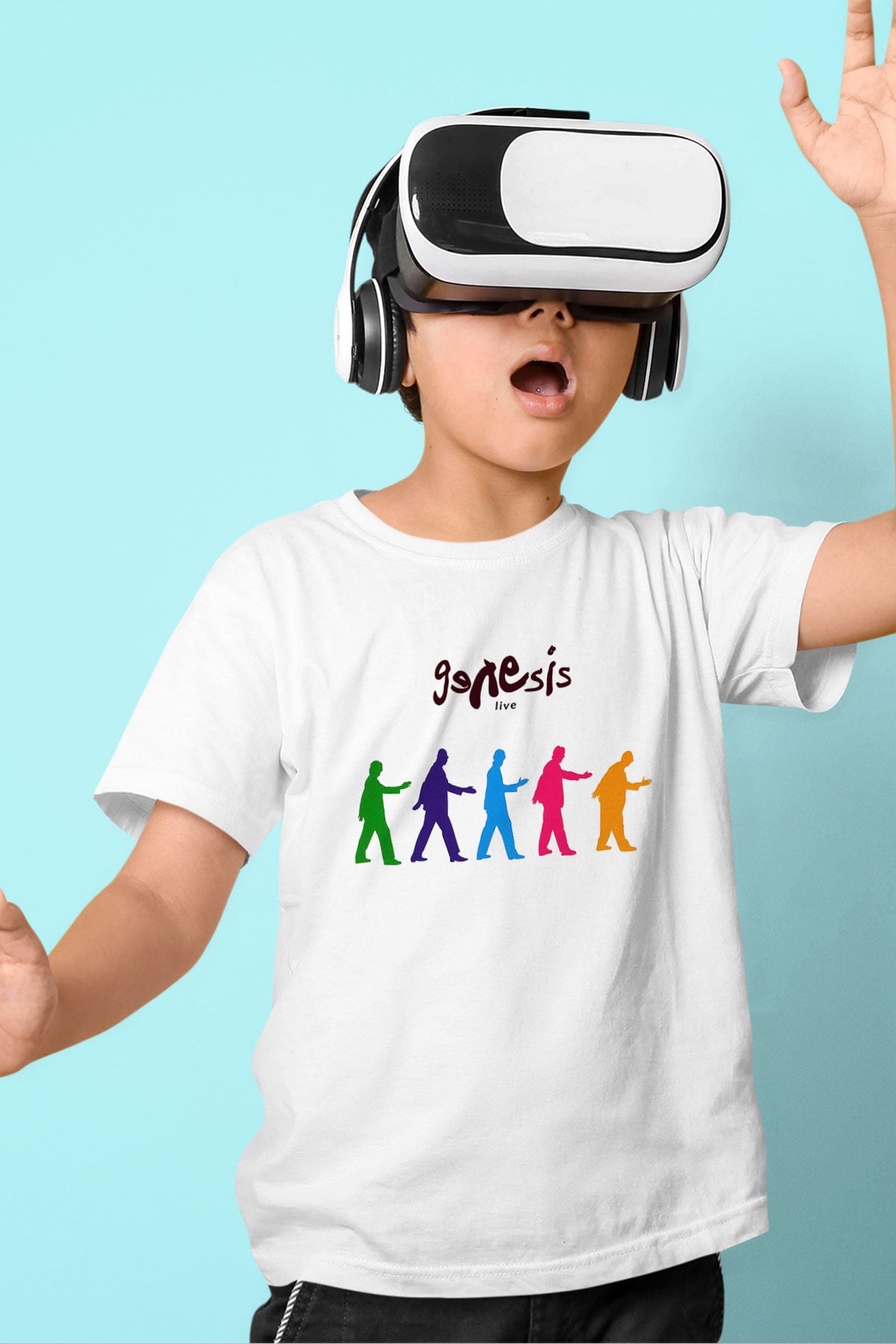 Genesis Baskılı Beyaz Unisex Çocuk Tişört