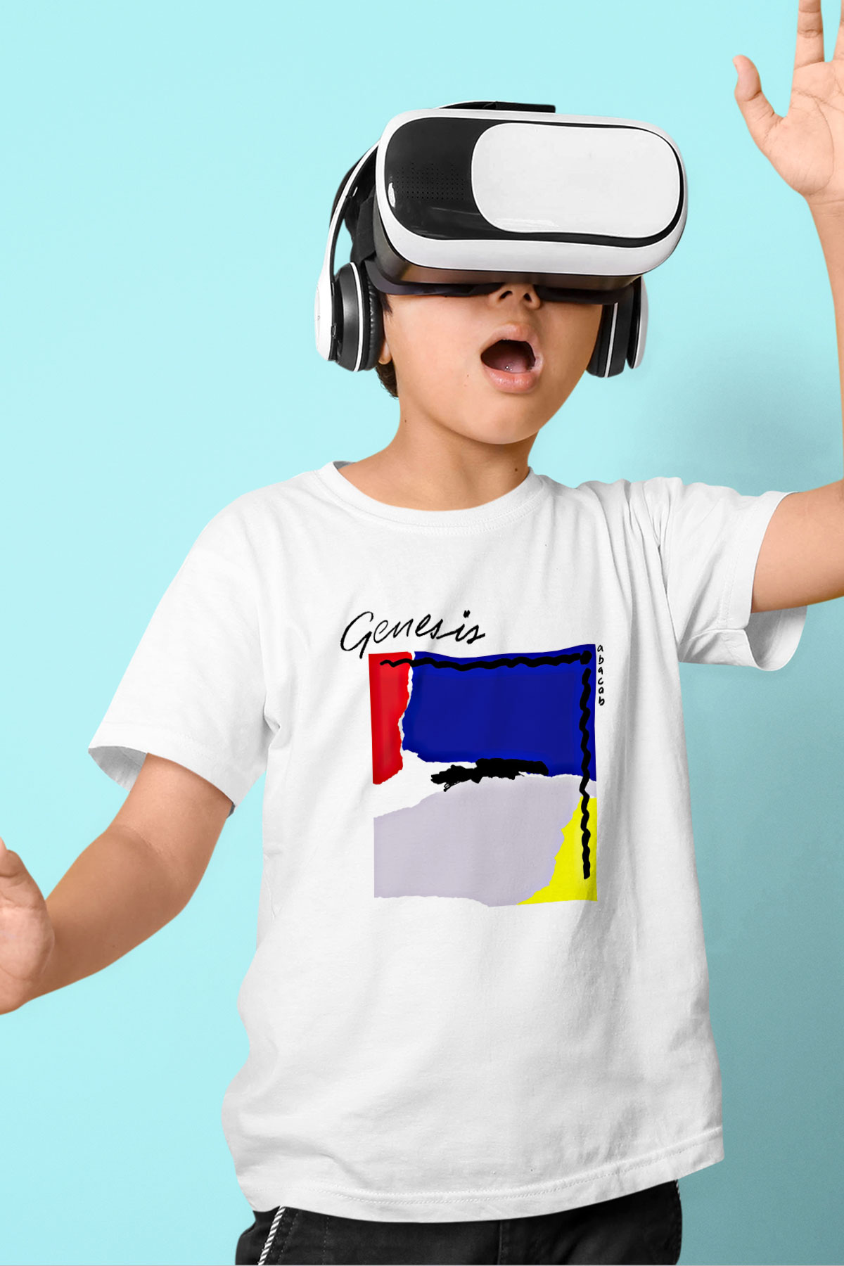 Genesis Baskılı Unisex Beyaz Çocuk Tişört