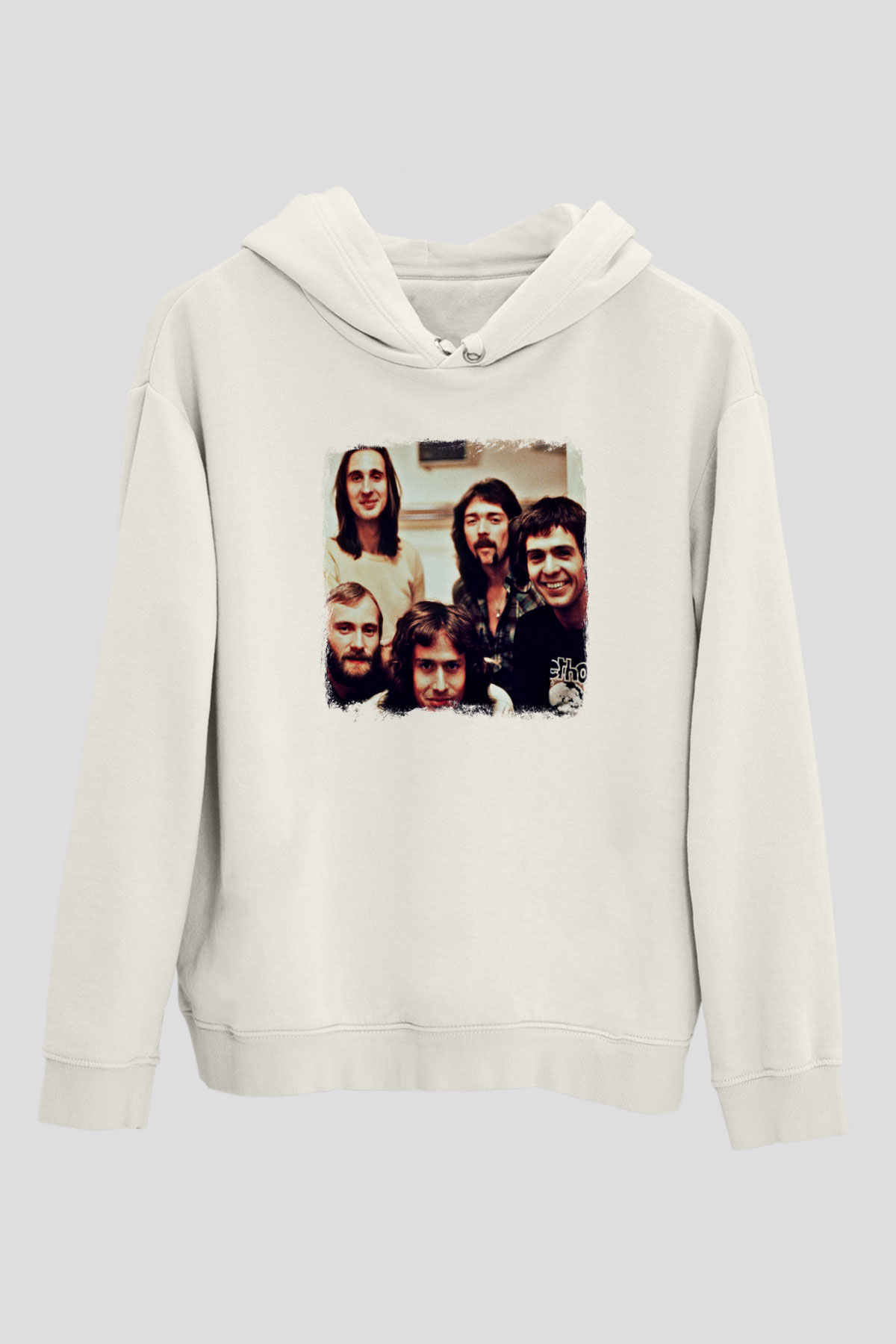 Genesis Baskılı Unisex Beyaz Hoodie