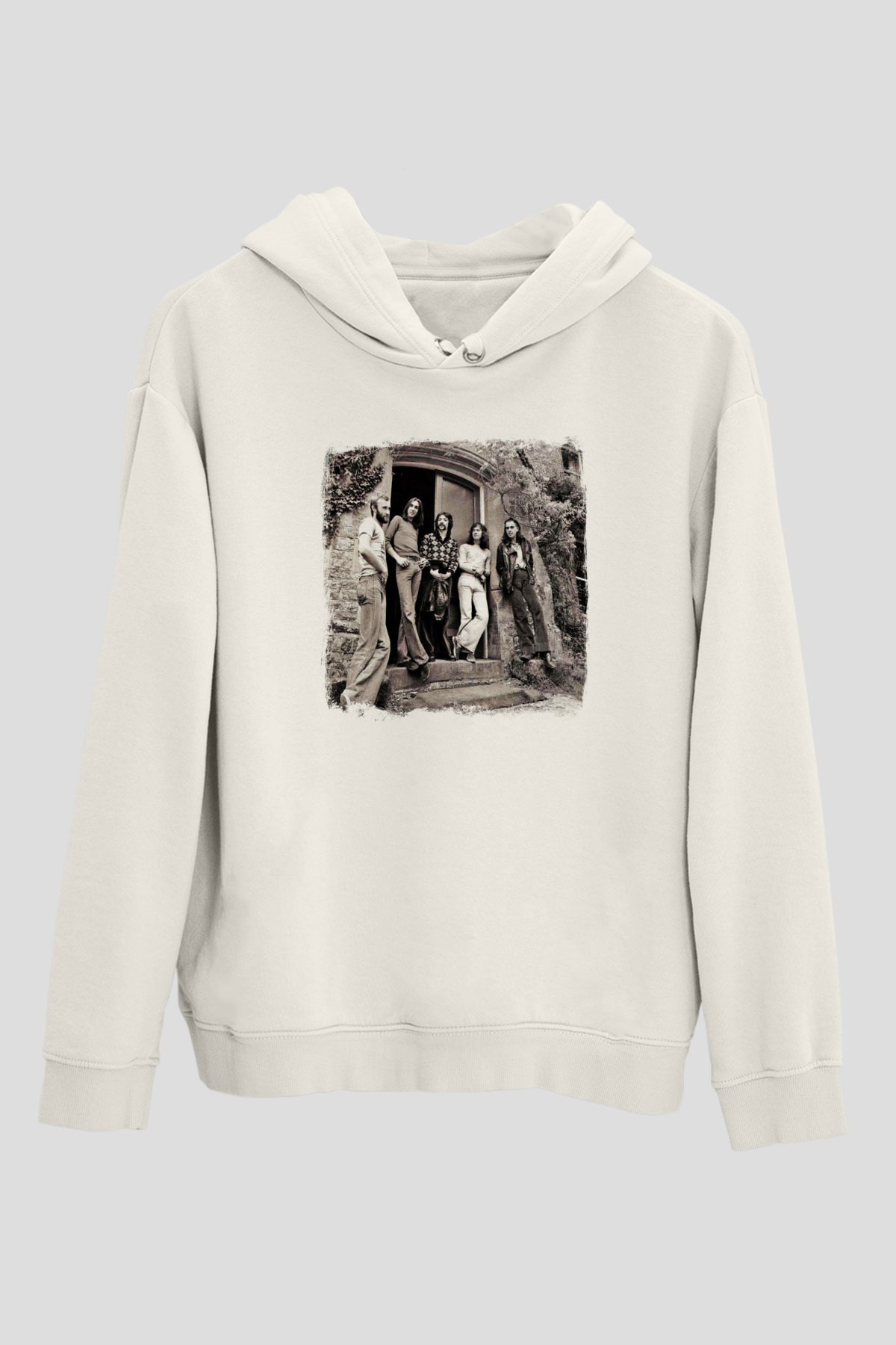 Genesis Baskılı Unisex Beyaz Hoodie
