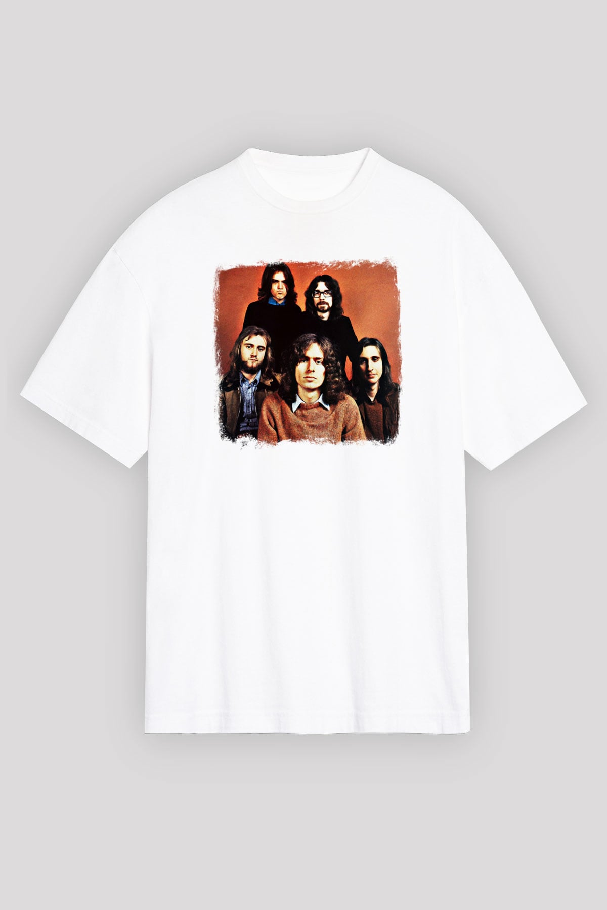 Genesis Baskılı Unisex Beyaz Oversize Tişört
