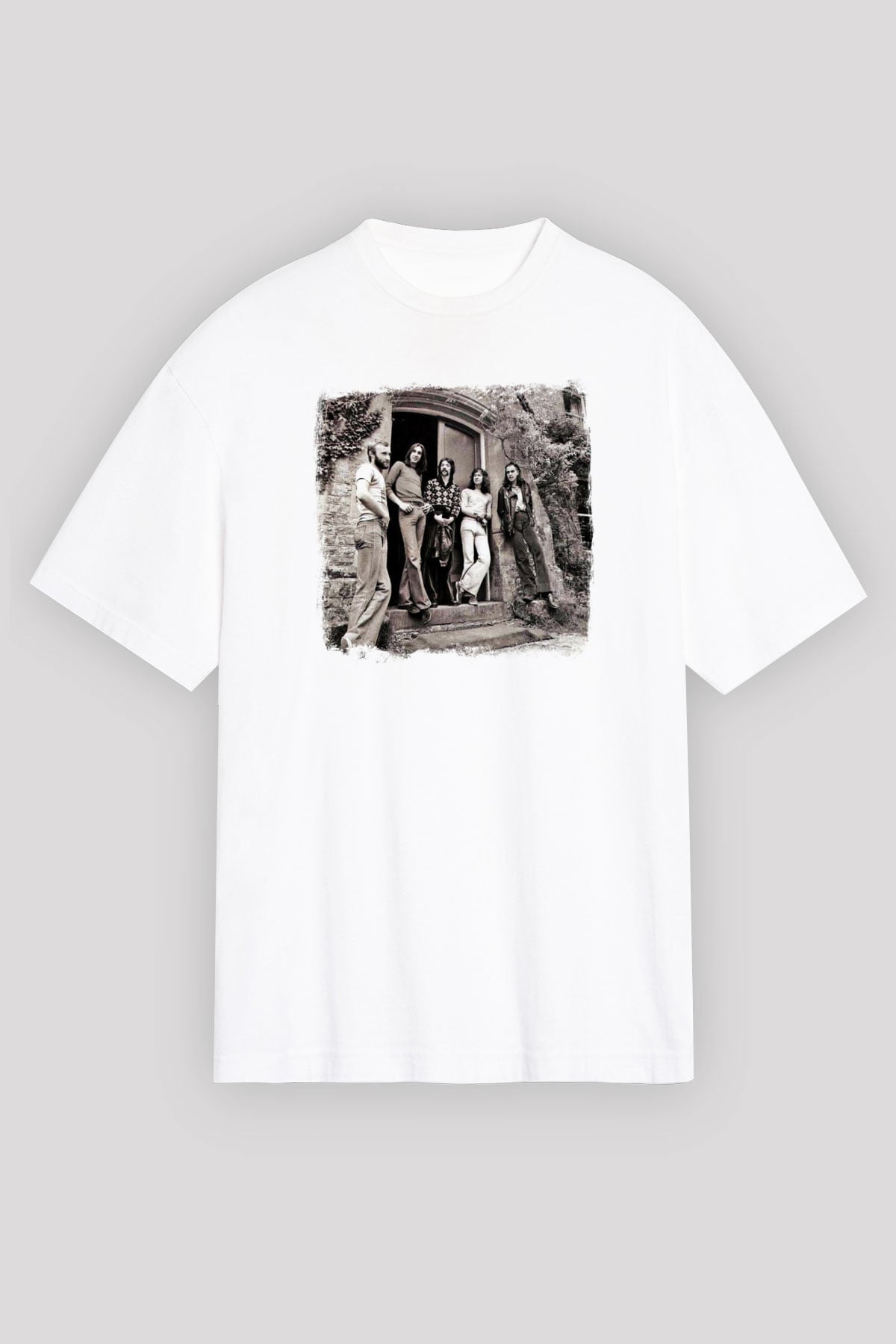 Genesis Baskılı Unisex Beyaz Oversize Tişört