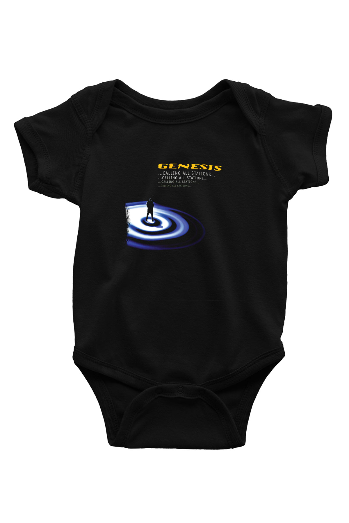 Genesis Baskılı Unisex Siyah Bebek Body - Zıbın