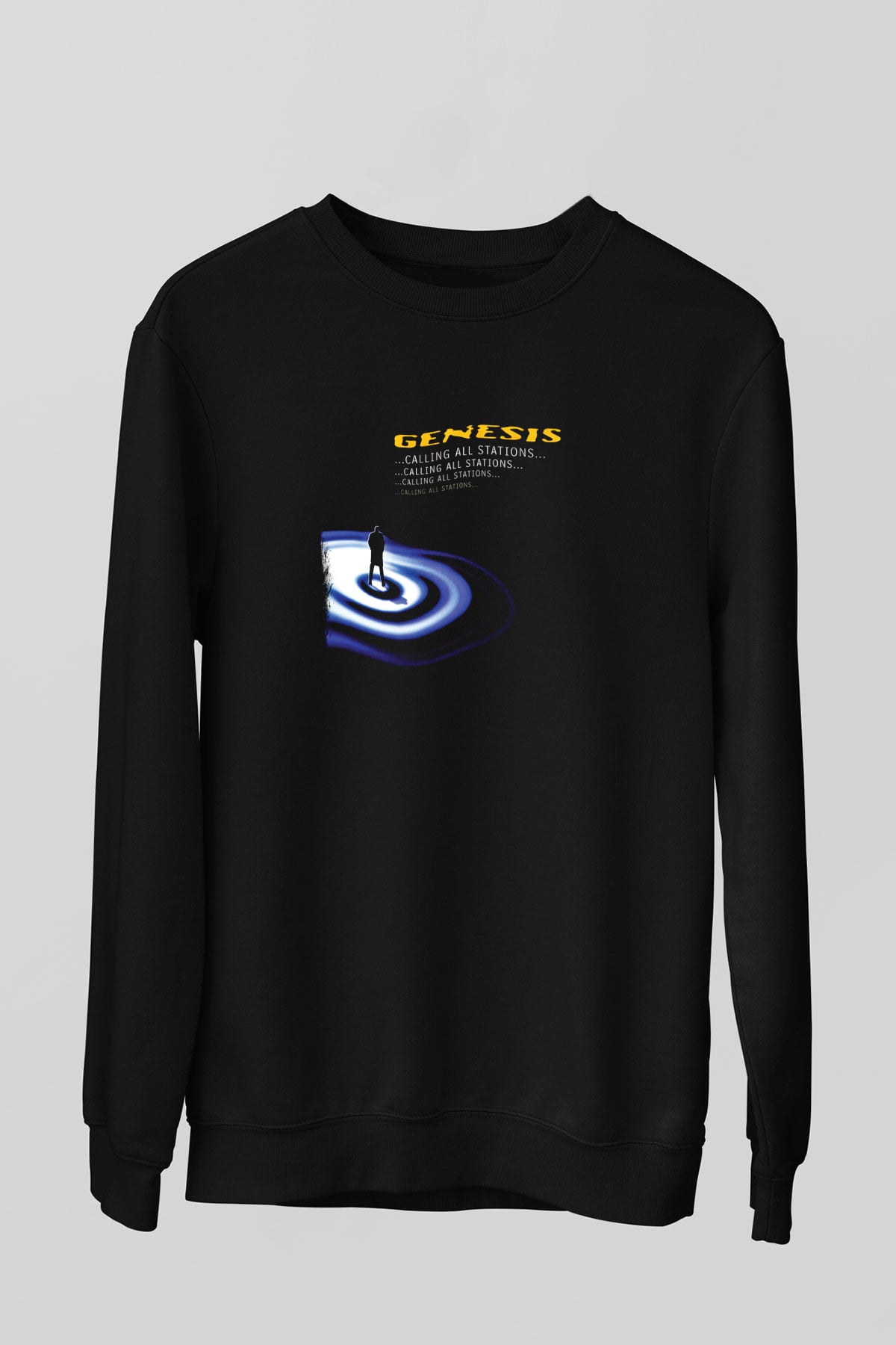 Genesis Baskılı Unisex Siyah Sweatshirt