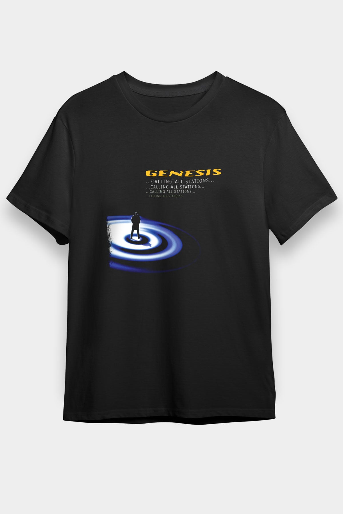 Genesis Baskılı Unisex Siyah Tişört