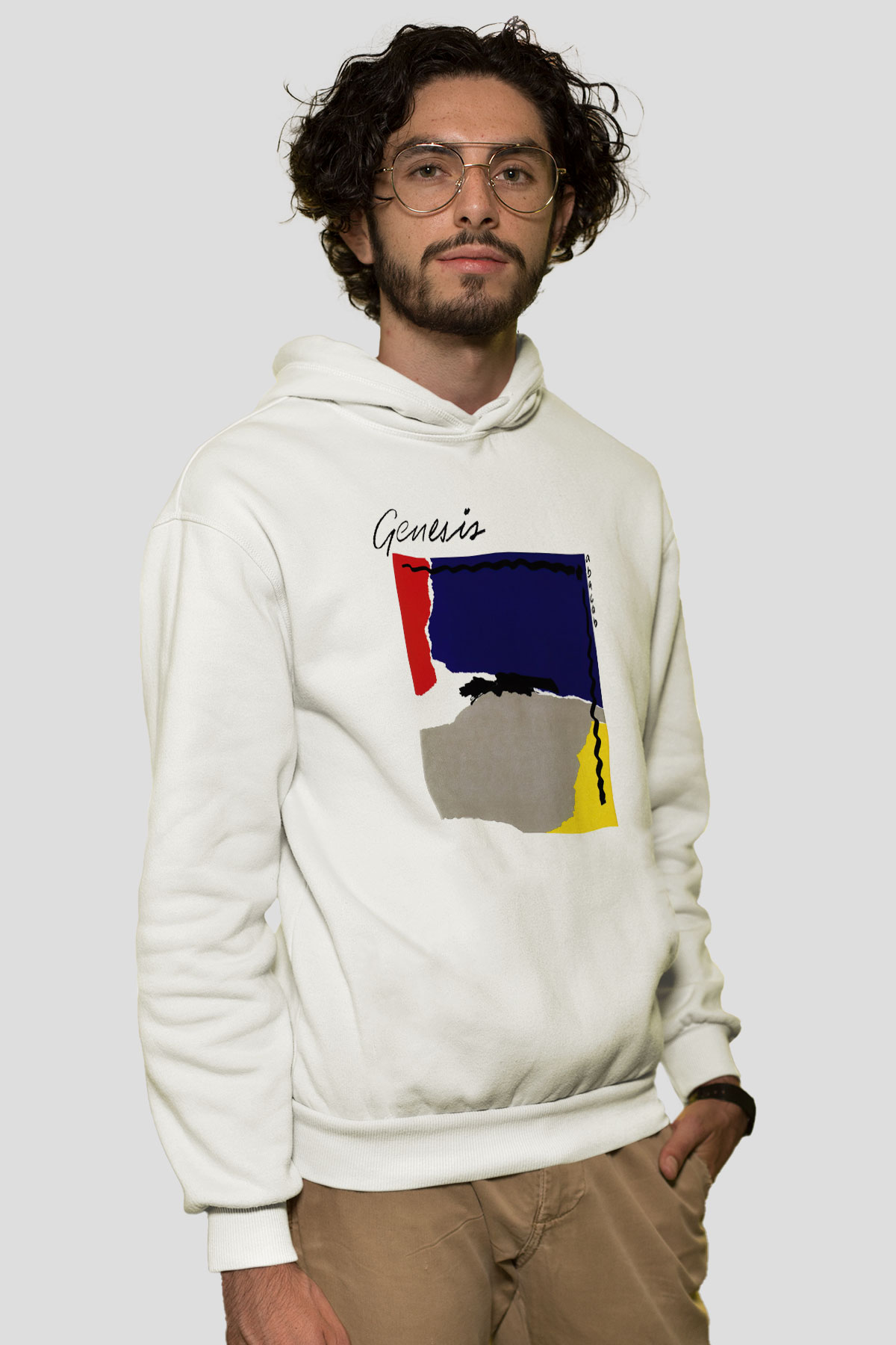 Genesis Beyaz Unisex Kapşonlu Sweatshirt
