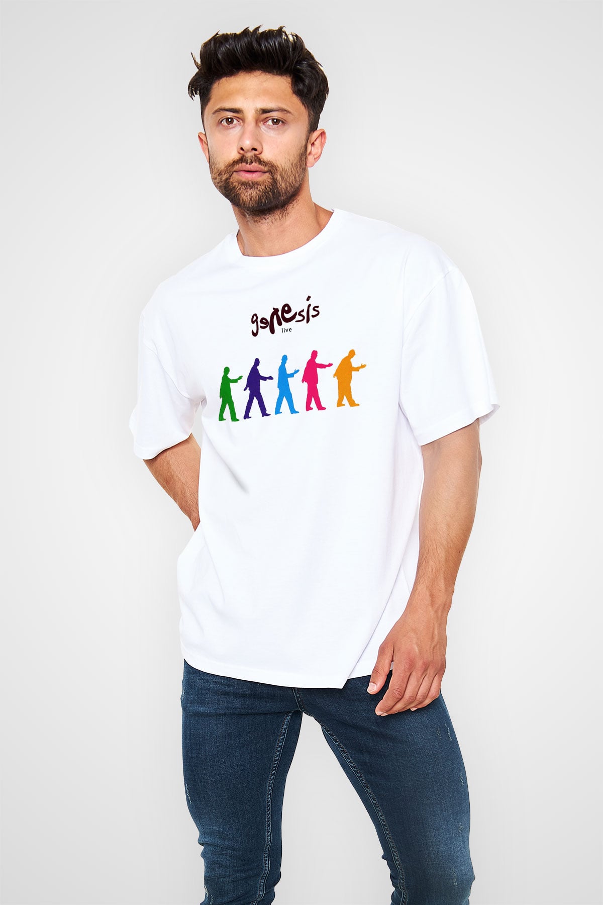 Genesis Beyaz Unisex Oversize Tişört T-Shirt
