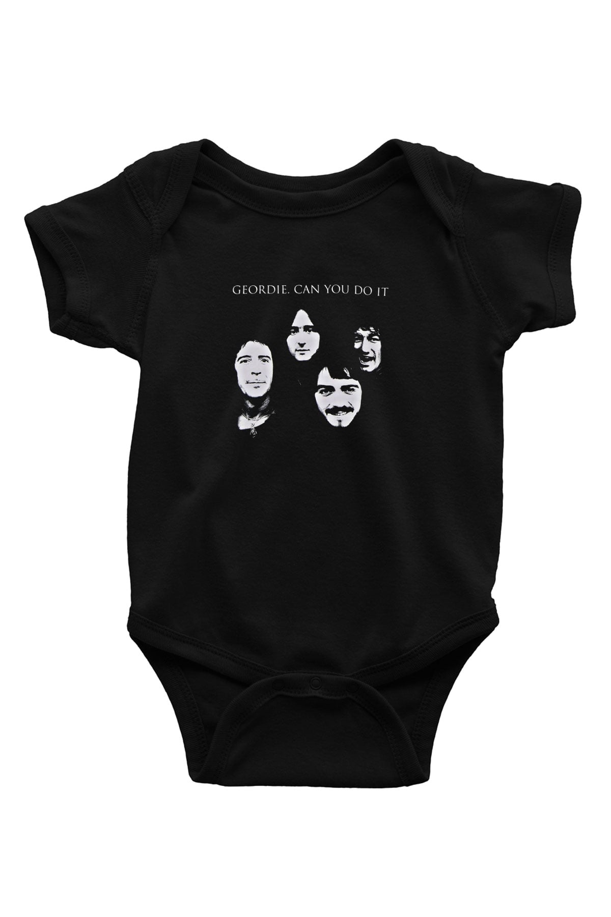 Geordie Baskılı Unisex Siyah Bebek Body - Zıbın