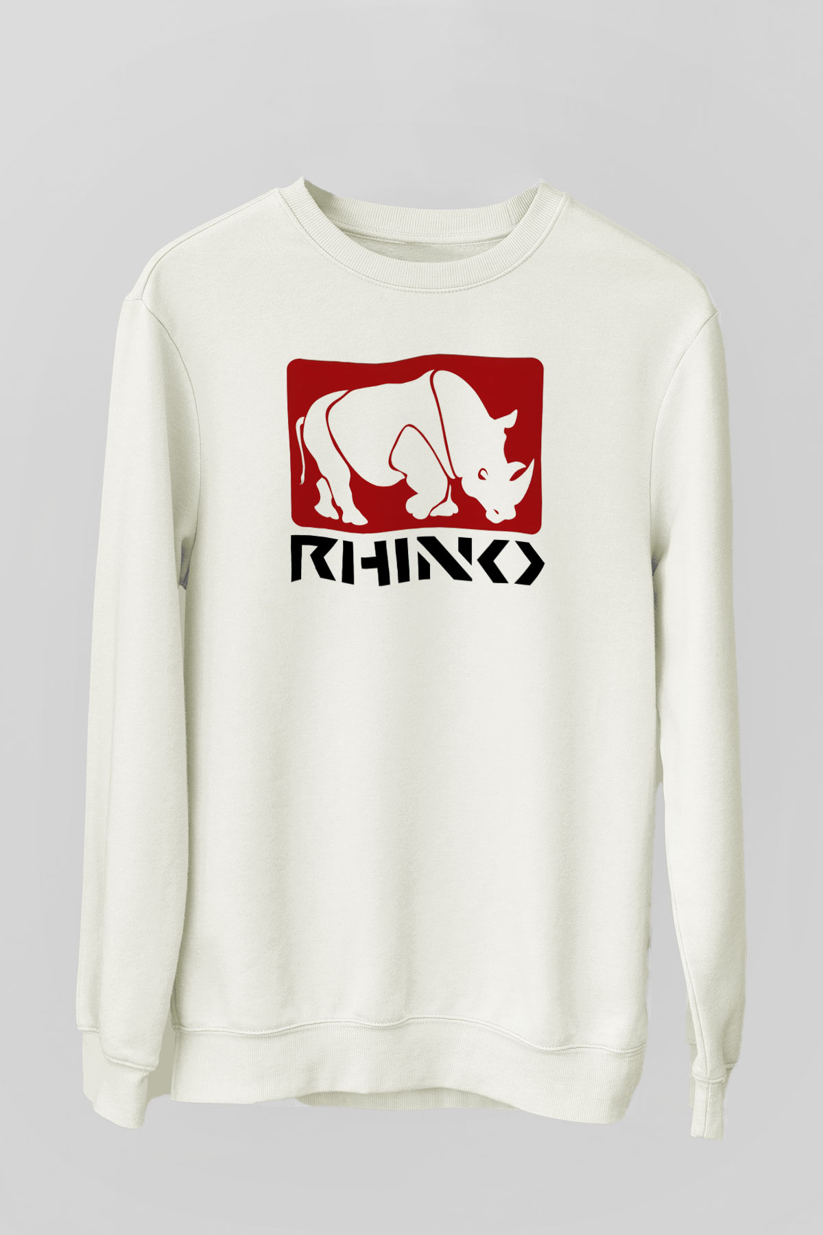 Gergedan Beyaz Unisex Sweatshirt