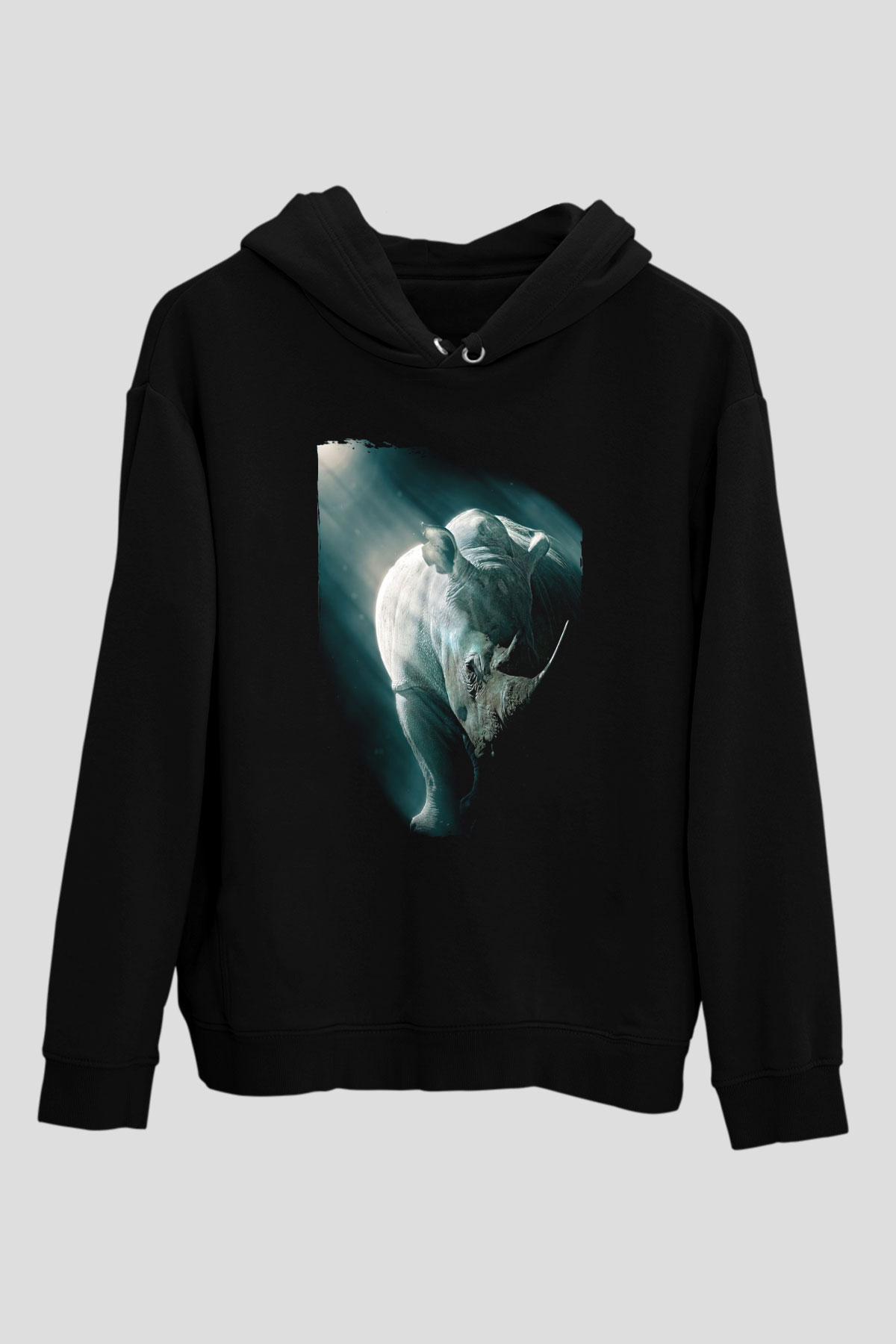 Gergedan Siyah Unisex Hoodie