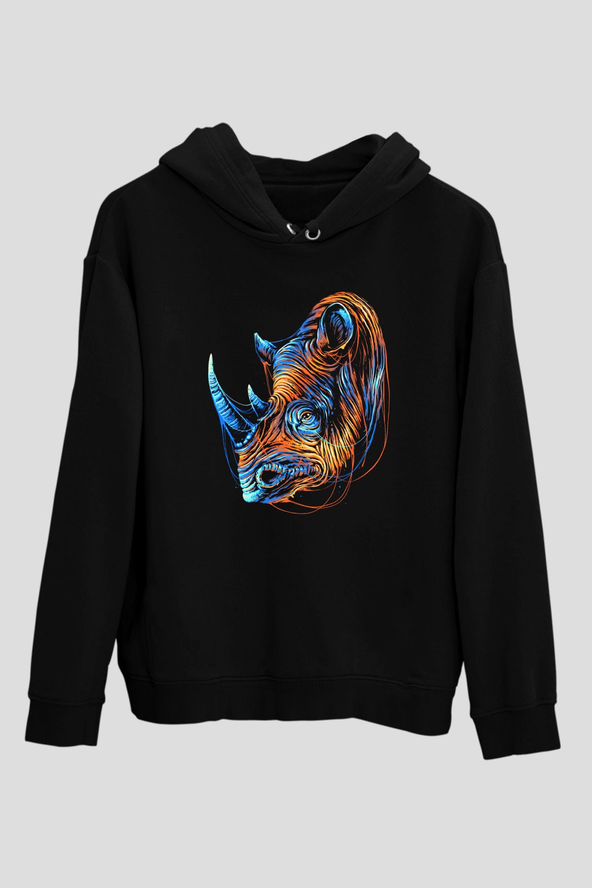 Gergedan Siyah Unisex Hoodie