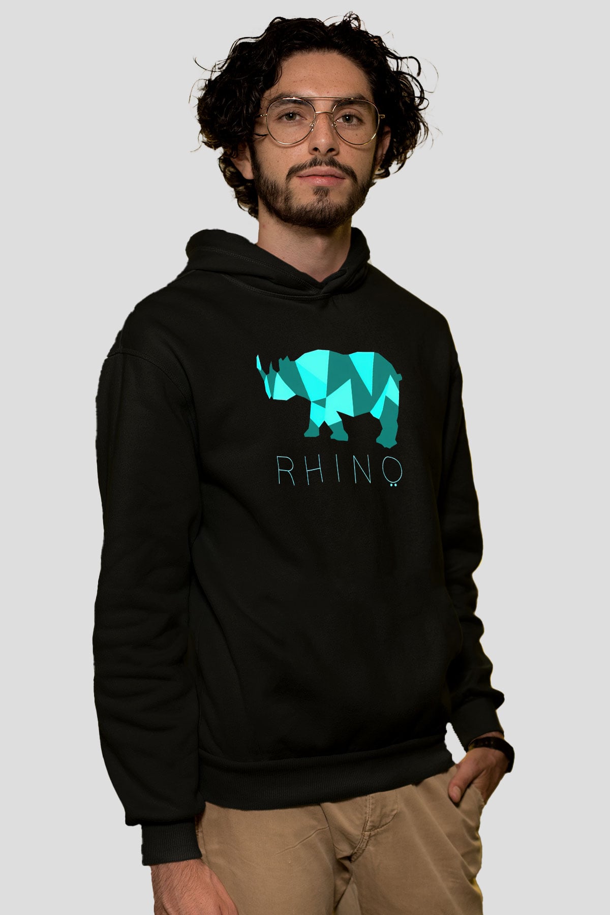 Gergedan Siyah Unisex Hoodie
