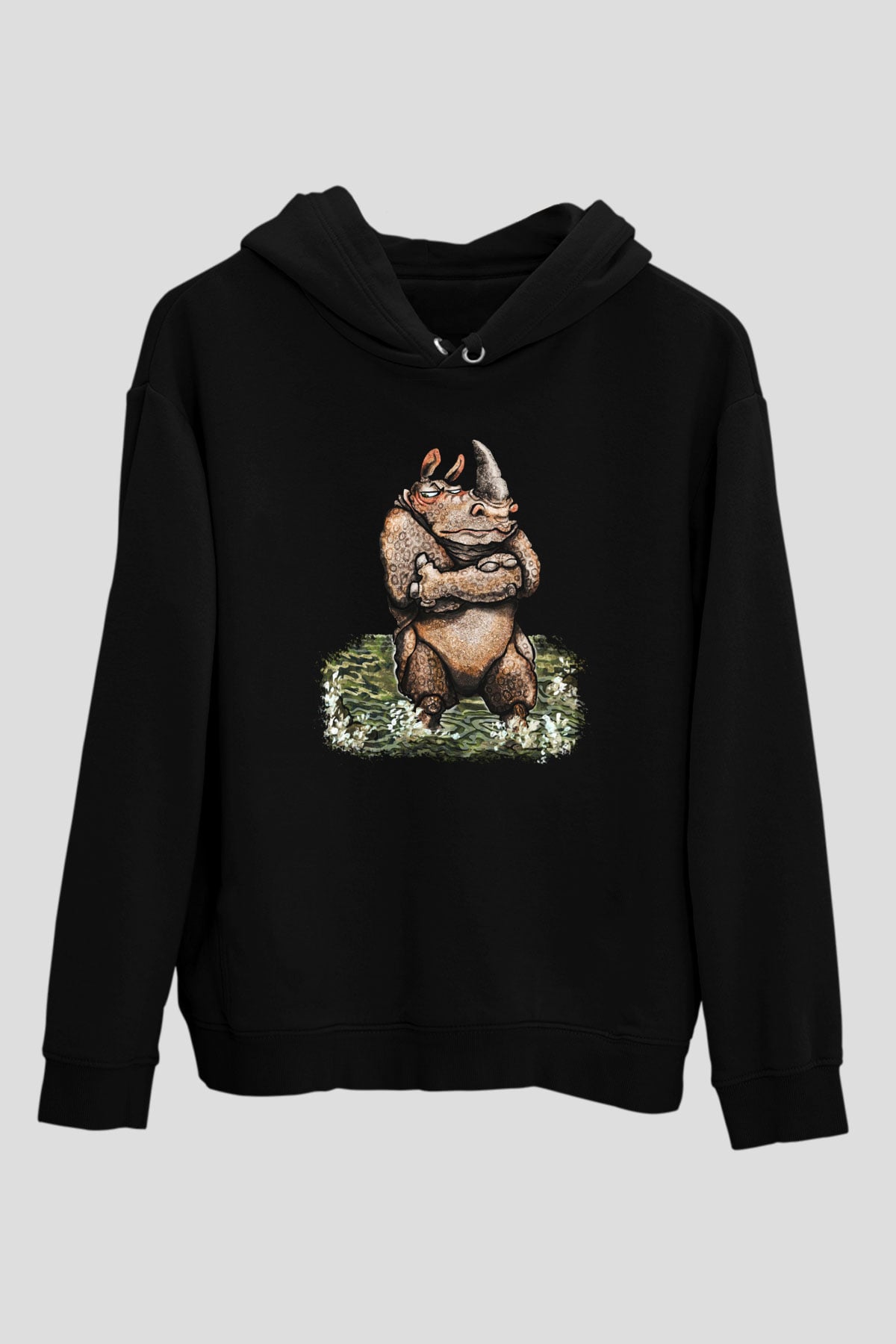 Gergedan Siyah Unisex Hoodie