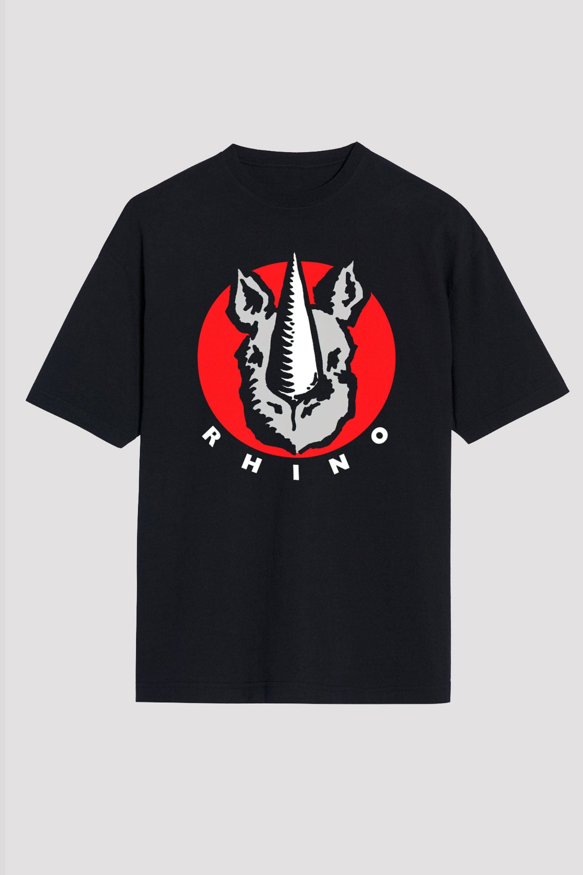 Gergedan Siyah Unisex Oversize Tişört T-Shirt