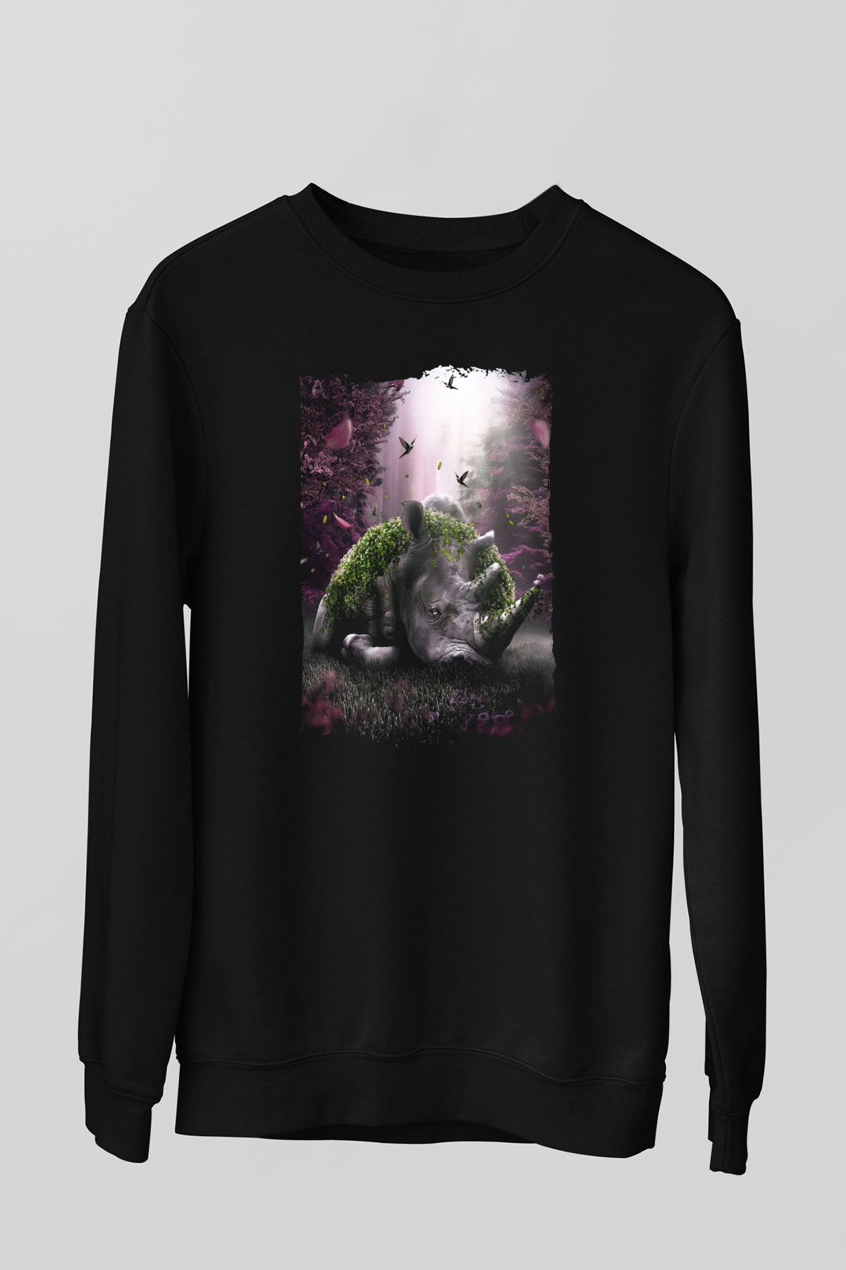 Gergedan Siyah Unisex Sweatshirt
