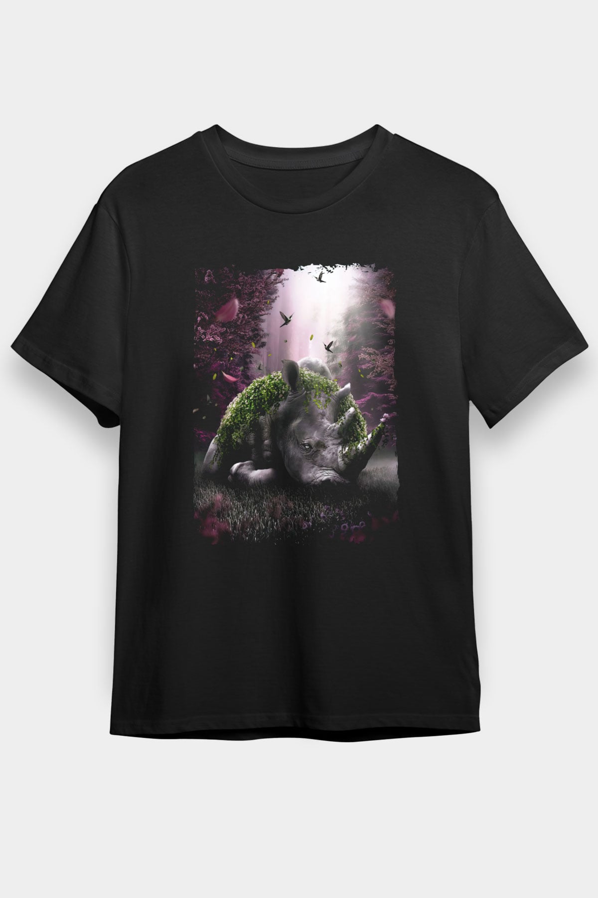 Gergedan Siyah Unisex Tişört T-Shirt - TişörtFabrikası